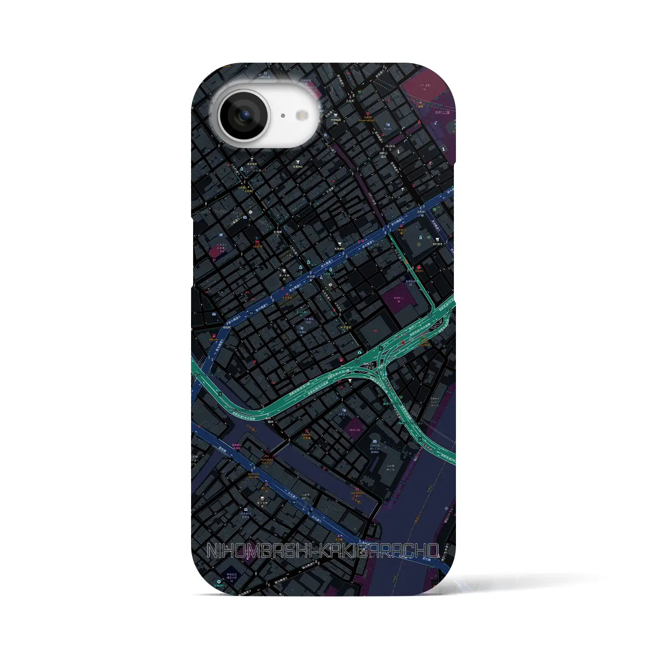 【日本橋蛎殻町(東京都)】地図柄iPhoneケース(バックカバータイプ)