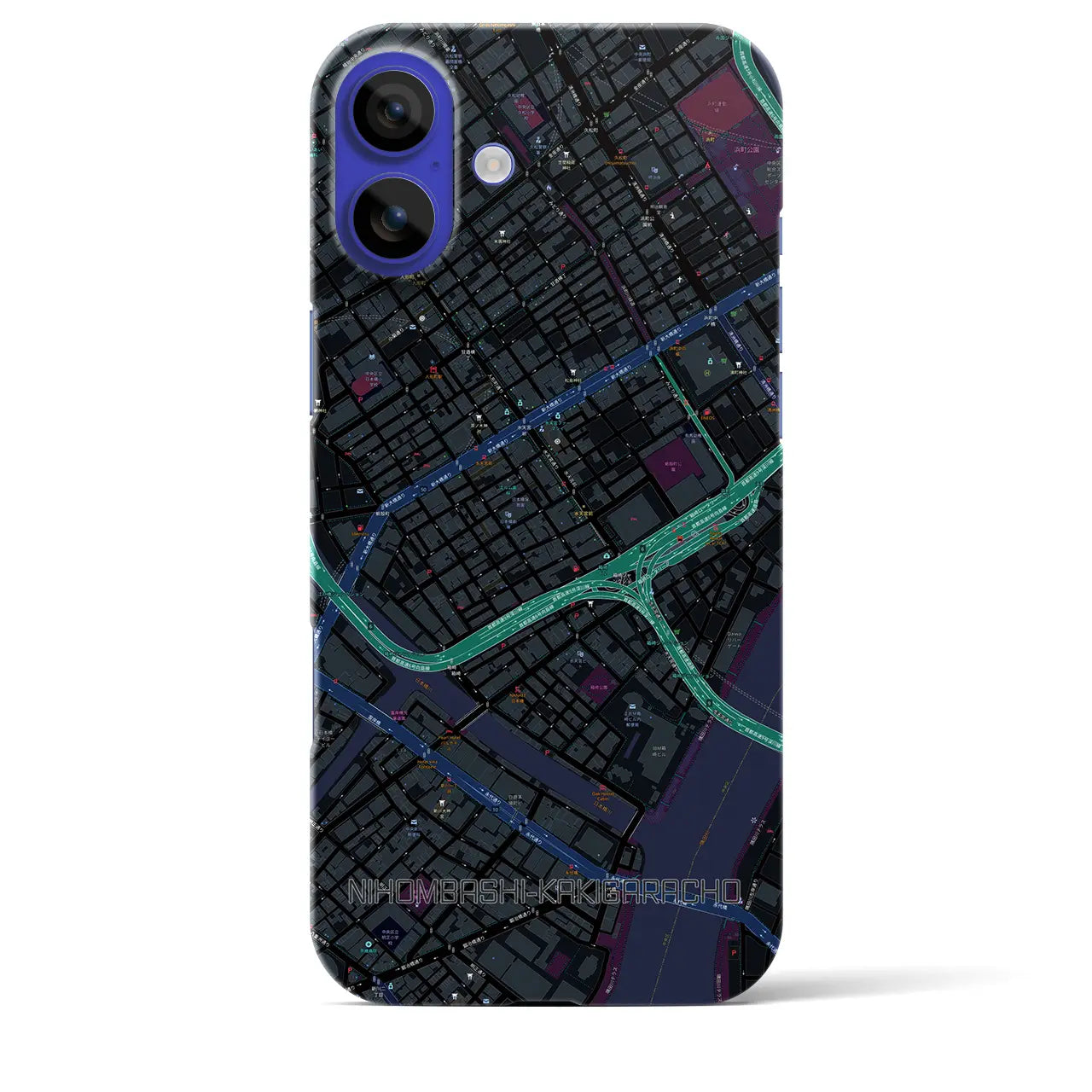 【日本橋蛎殻町(東京都)】地図柄iPhoneケース(バックカバータイプ)