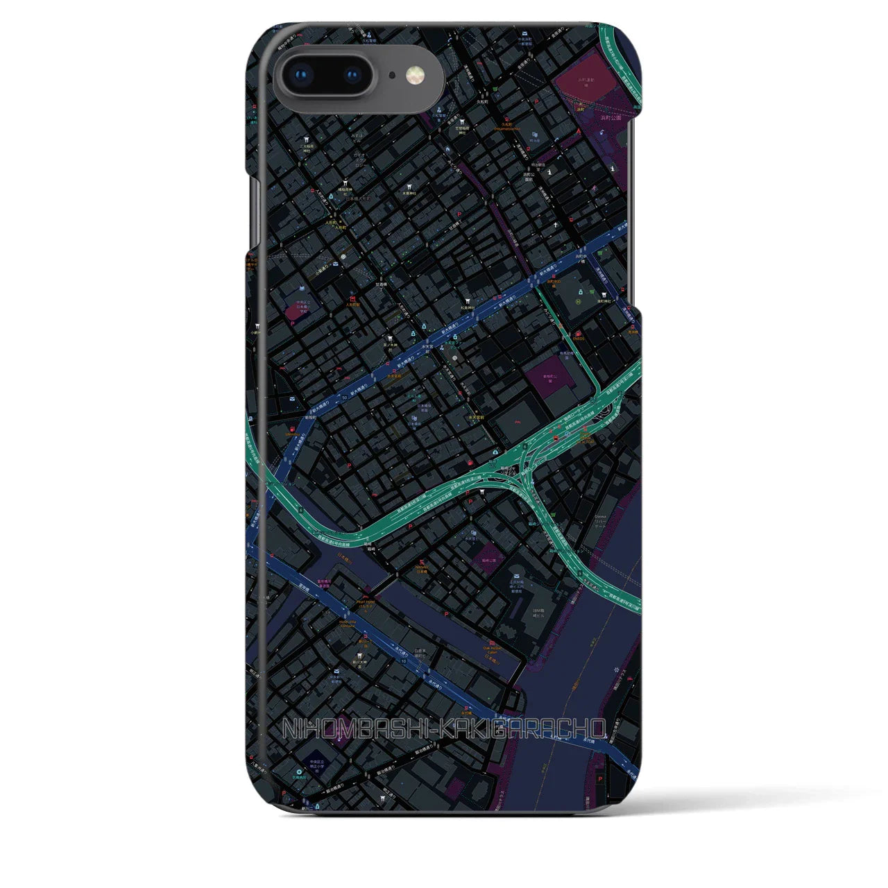 【日本橋蛎殻町(東京都)】地図柄iPhoneケース(バックカバータイプ)