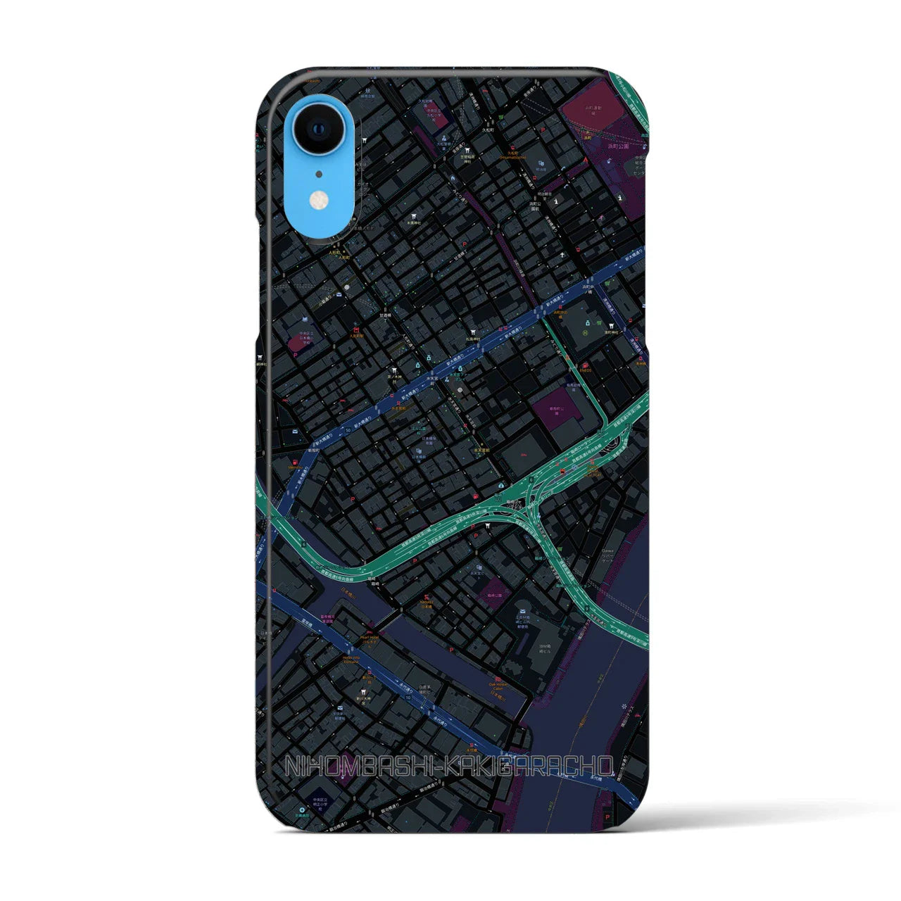 【日本橋蛎殻町(東京都)】地図柄iPhoneケース(バックカバータイプ)