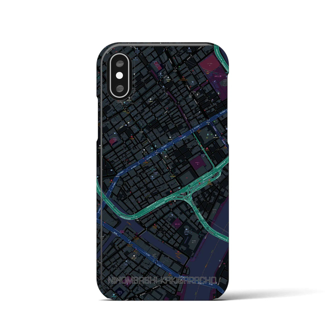 【日本橋蛎殻町(東京都)】地図柄iPhoneケース(バックカバータイプ)