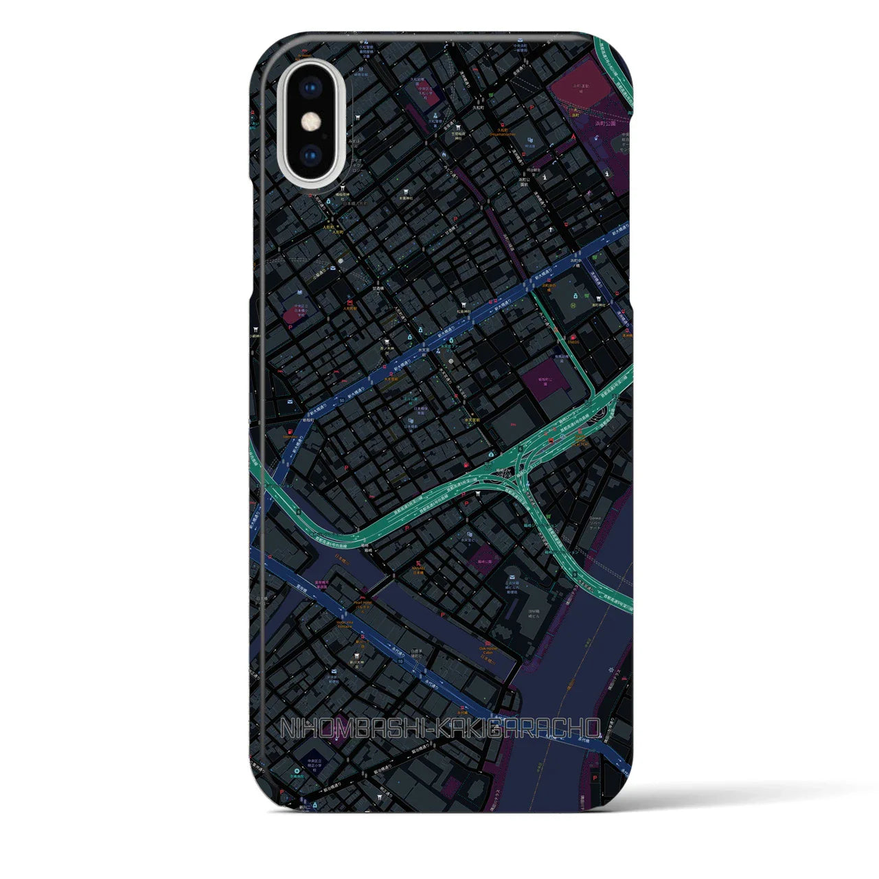 【日本橋蛎殻町(東京都)】地図柄iPhoneケース(バックカバータイプ)