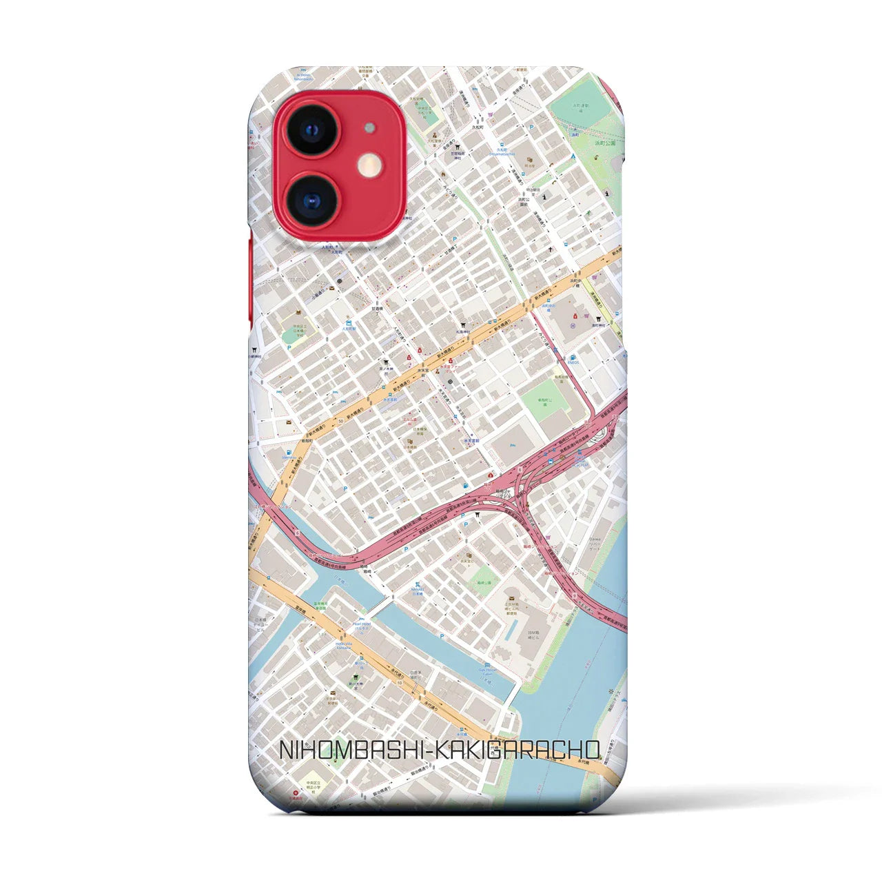 【日本橋蛎殻町(東京都)】地図柄iPhoneケース(バックカバータイプ)