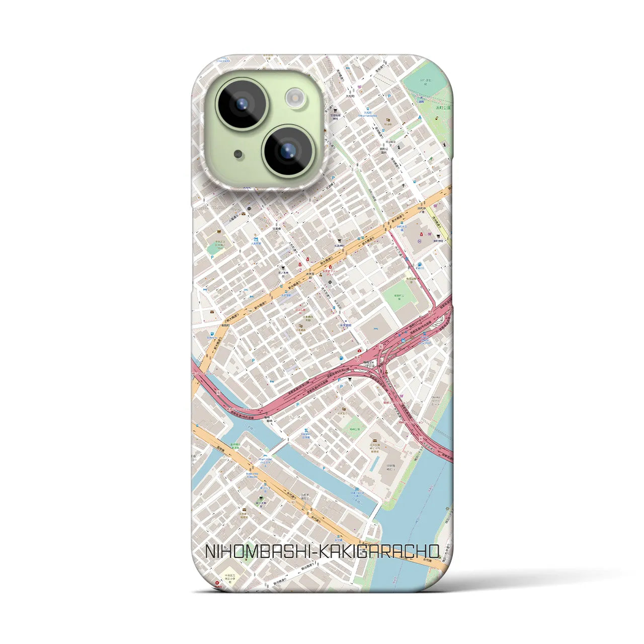 【日本橋蛎殻町(東京都)】地図柄iPhoneケース(バックカバータイプ)