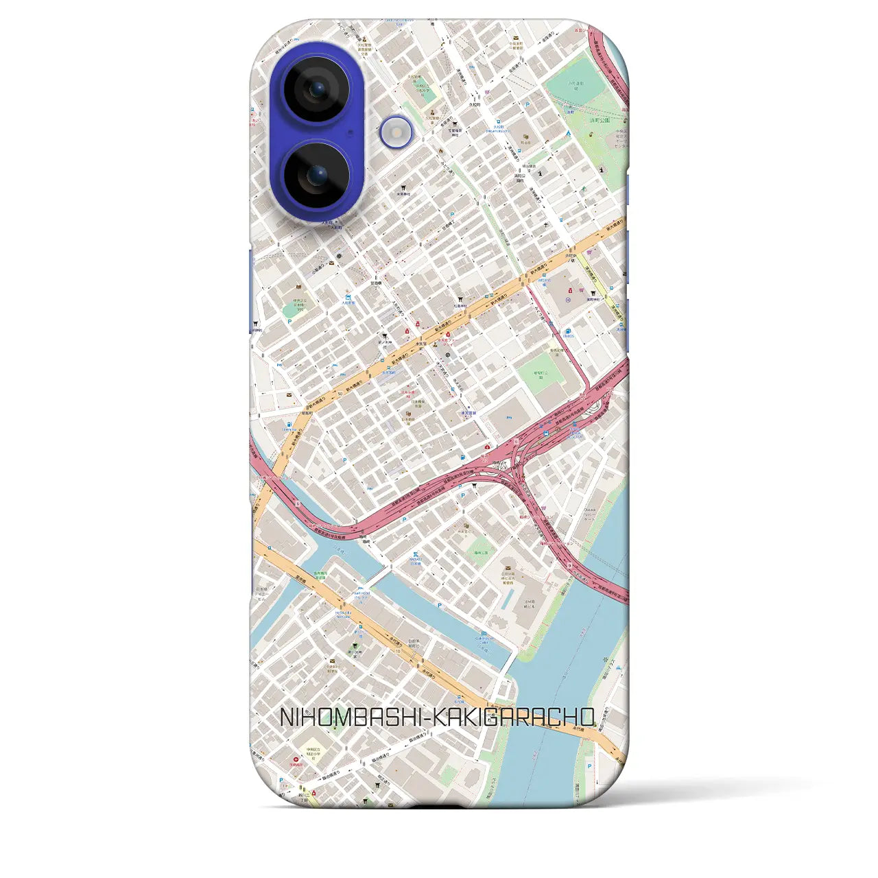 【日本橋蛎殻町(東京都)】地図柄iPhoneケース(バックカバータイプ)ナチュラル・iPhone 16 Pro Max 用