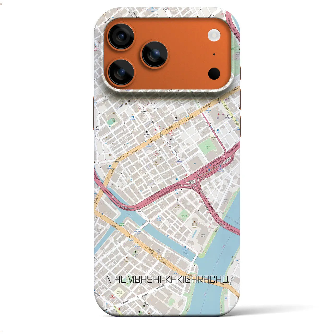 【日本橋蛎殻町(東京都)】地図柄iPhoneケース(バックカバータイプ)