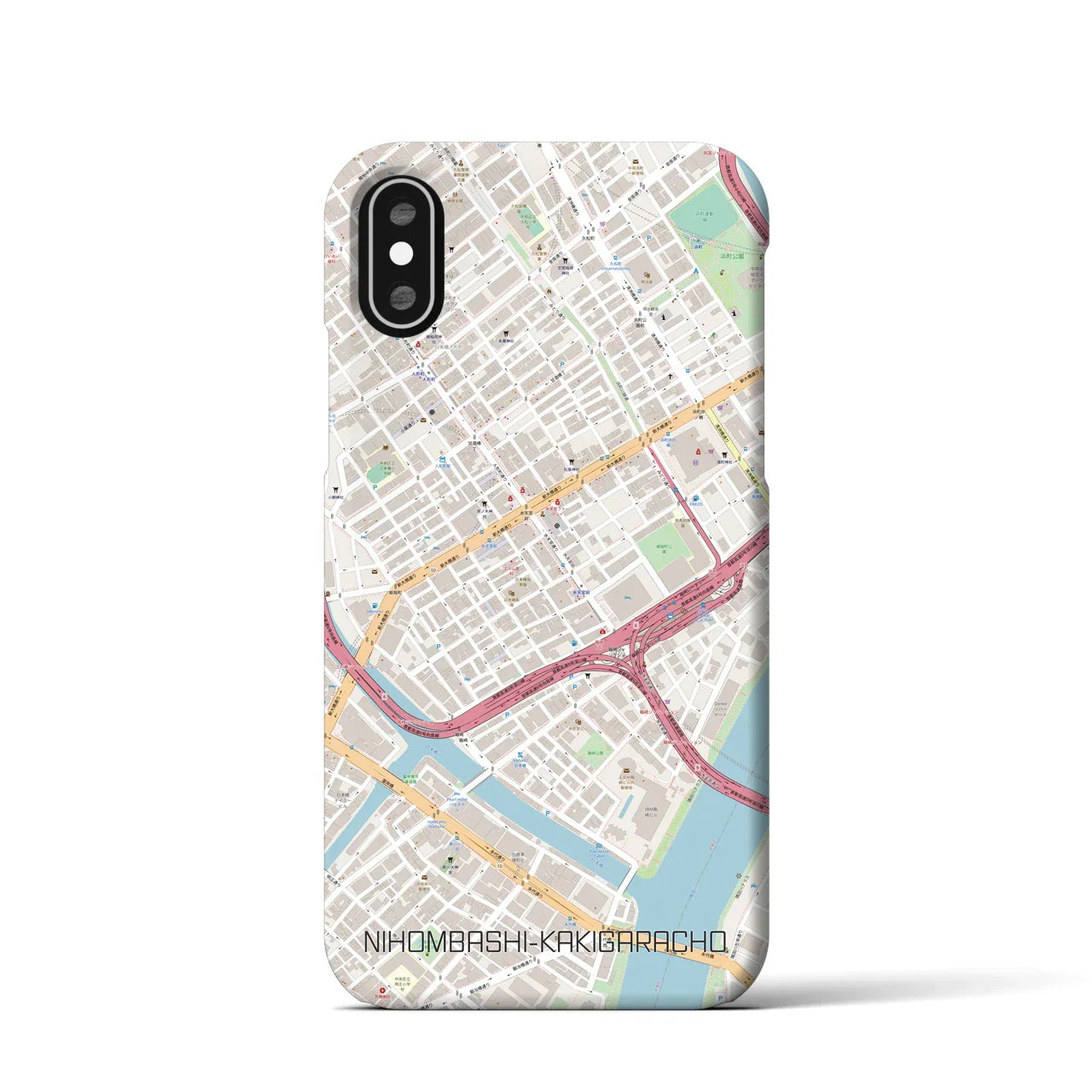 【日本橋蛎殻町(東京都)】地図柄iPhoneケース(バックカバータイプ)