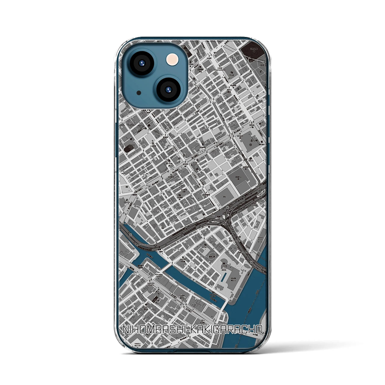 【日本橋蛎殻町(東京都)】地図柄iPhoneケース(クリアタイプ)