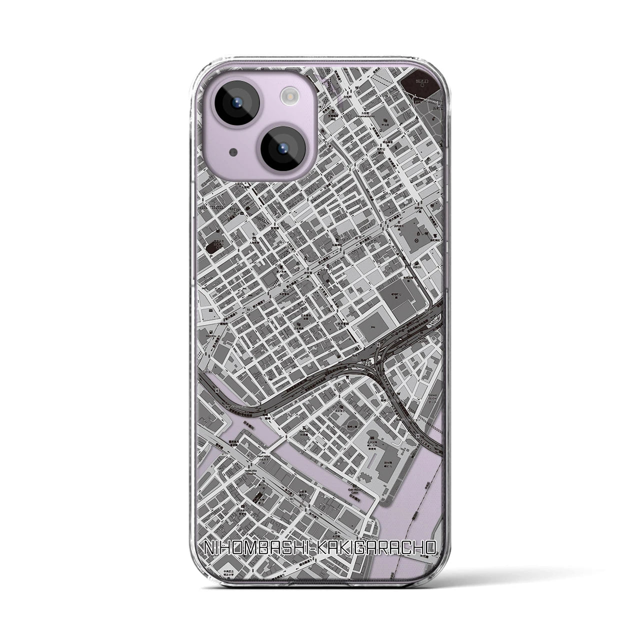 【日本橋蛎殻町(東京都)】地図柄iPhoneケース(クリアタイプ)