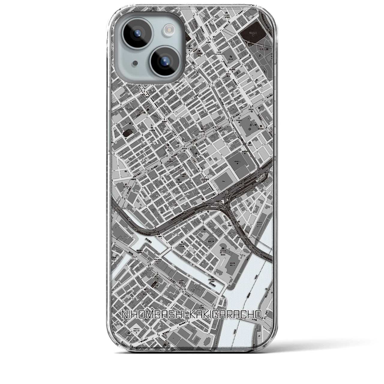 【日本橋蛎殻町(東京都)】地図柄iPhoneケース(クリアタイプ)