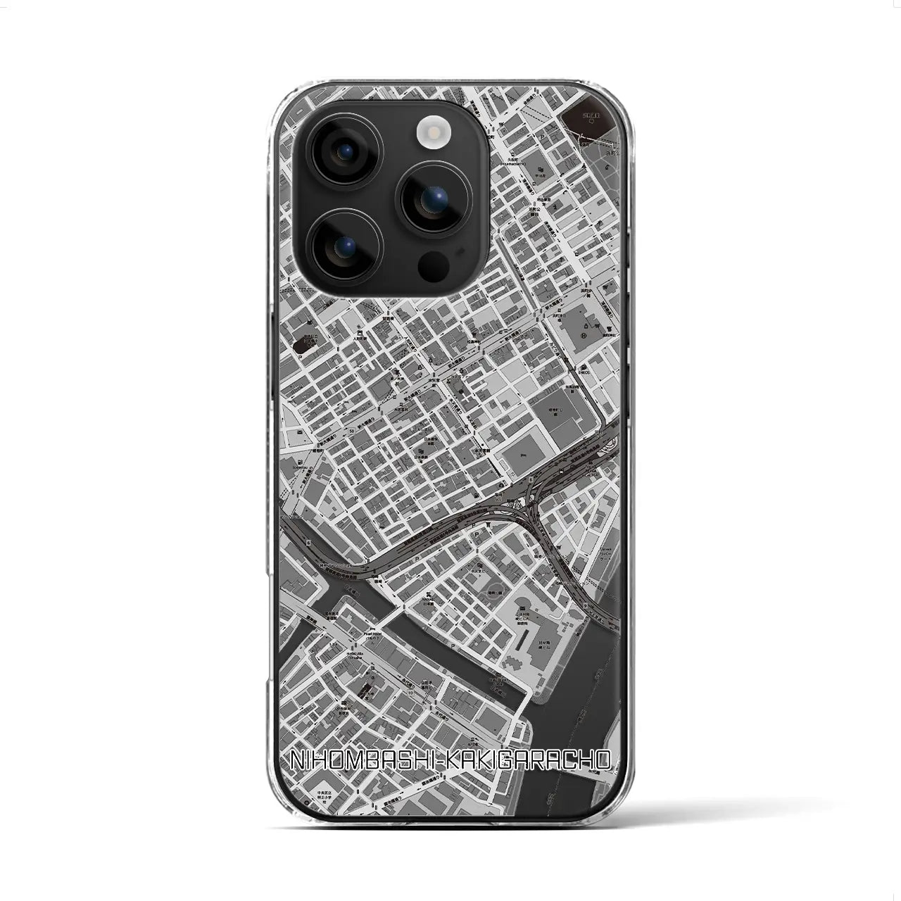 【日本橋蛎殻町(東京都)】地図柄iPhoneケース(クリアタイプ)