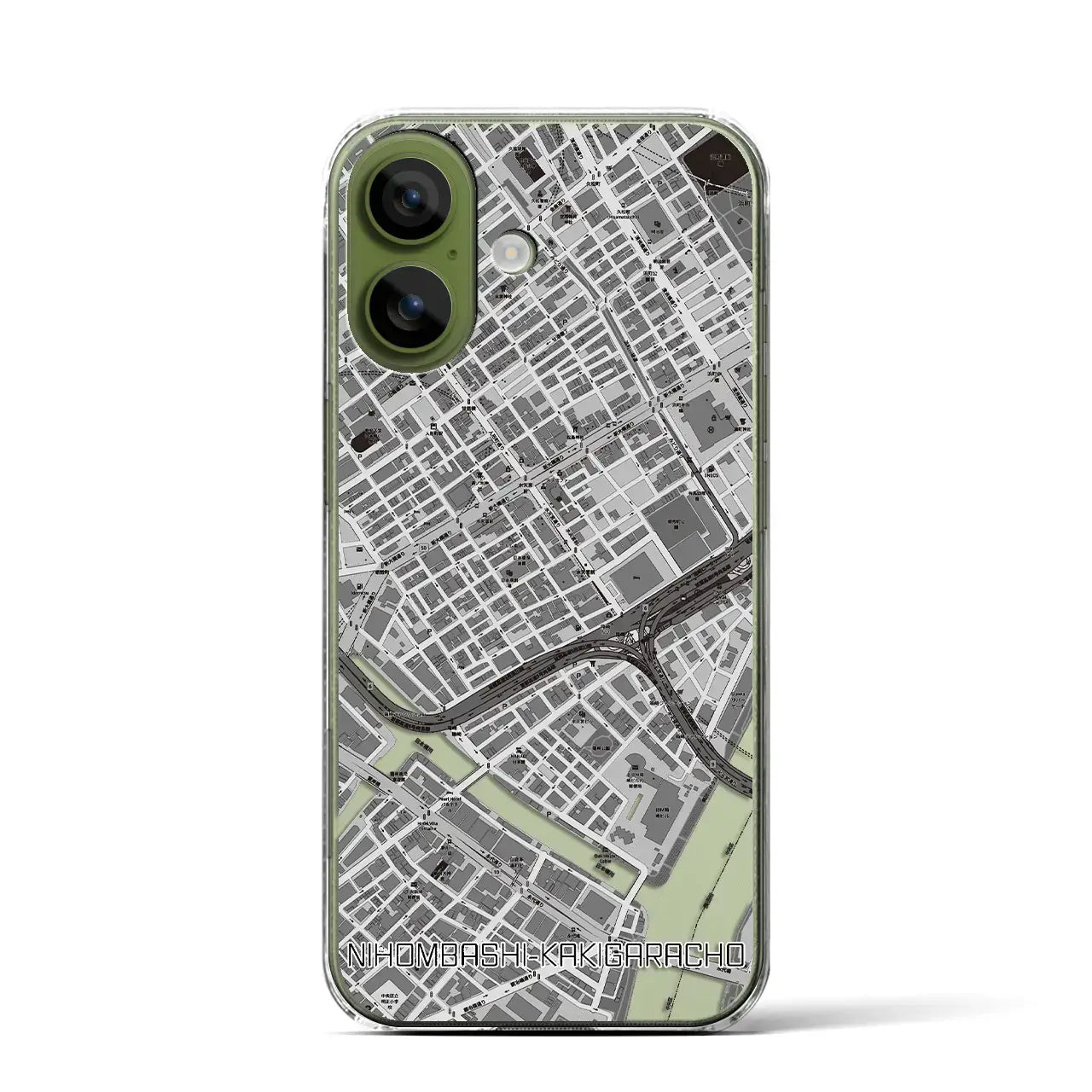 【日本橋蛎殻町(東京都)】地図柄iPhoneケース(クリアタイプ)