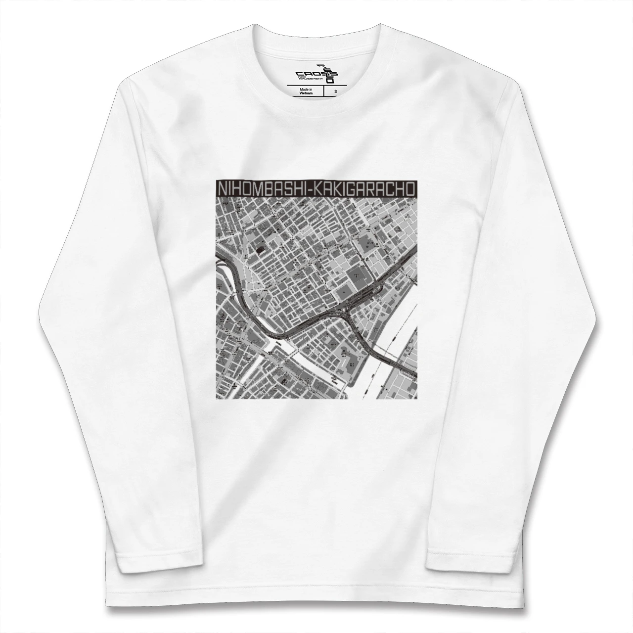 【日本橋蛎殻町(東京都)】地図柄ロングスリーブTシャツ