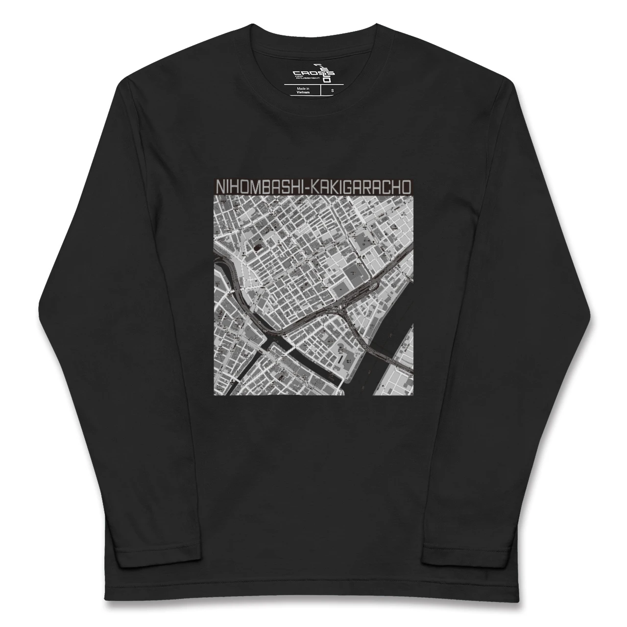 【日本橋蛎殻町(東京都)】地図柄ロングスリーブTシャツ