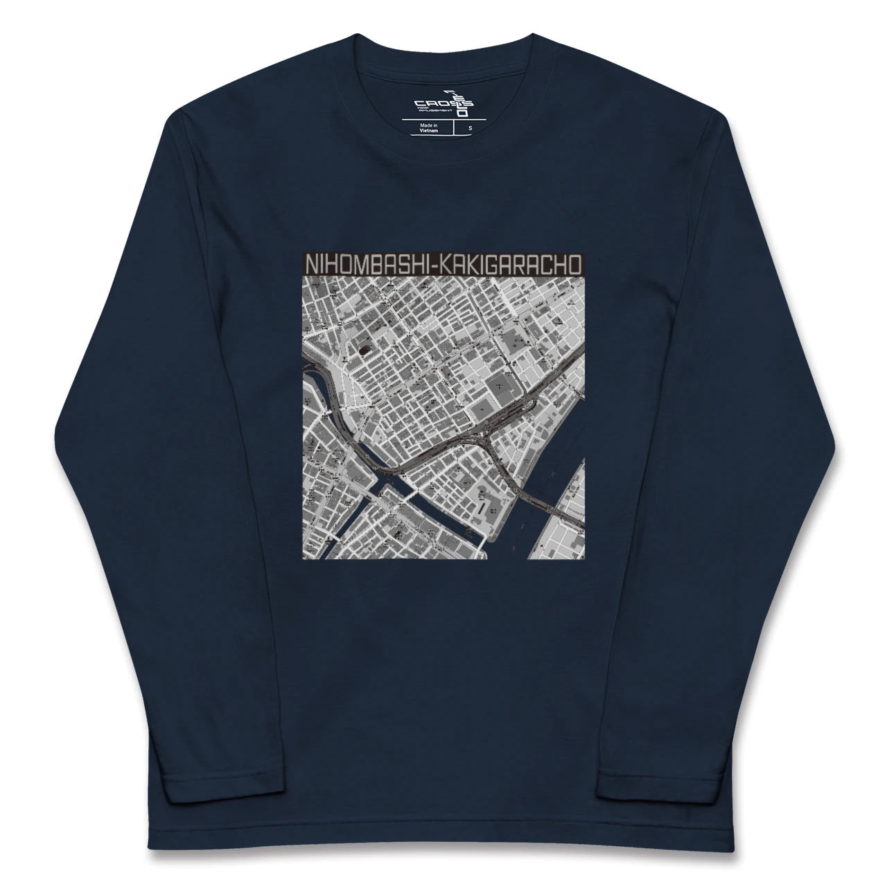 【日本橋蛎殻町(東京都)】地図柄ロングスリーブTシャツ