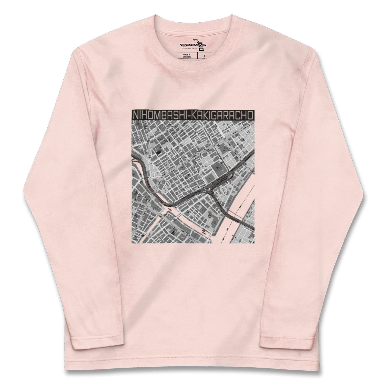 【日本橋蛎殻町(東京都)】地図柄ロングスリーブTシャツ
