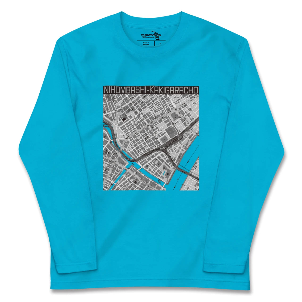 【日本橋蛎殻町(東京都)】地図柄ロングスリーブTシャツ