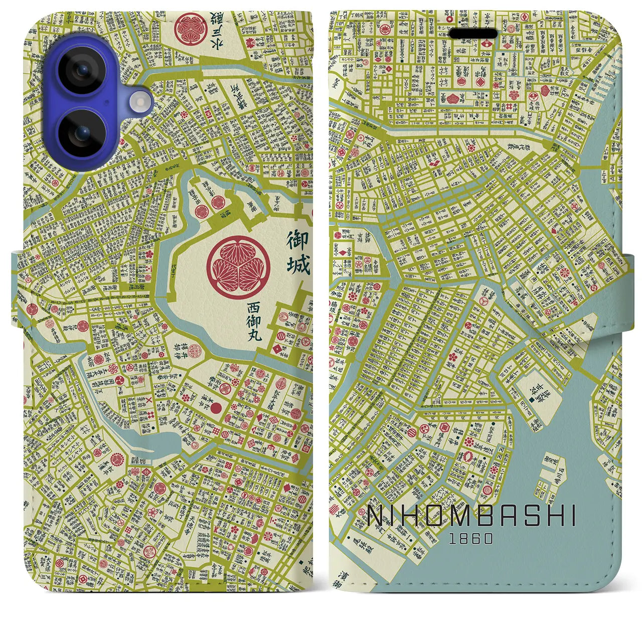 【日本橋(東京都)】万延江戸図iPhoneケース(手帳タイプ)