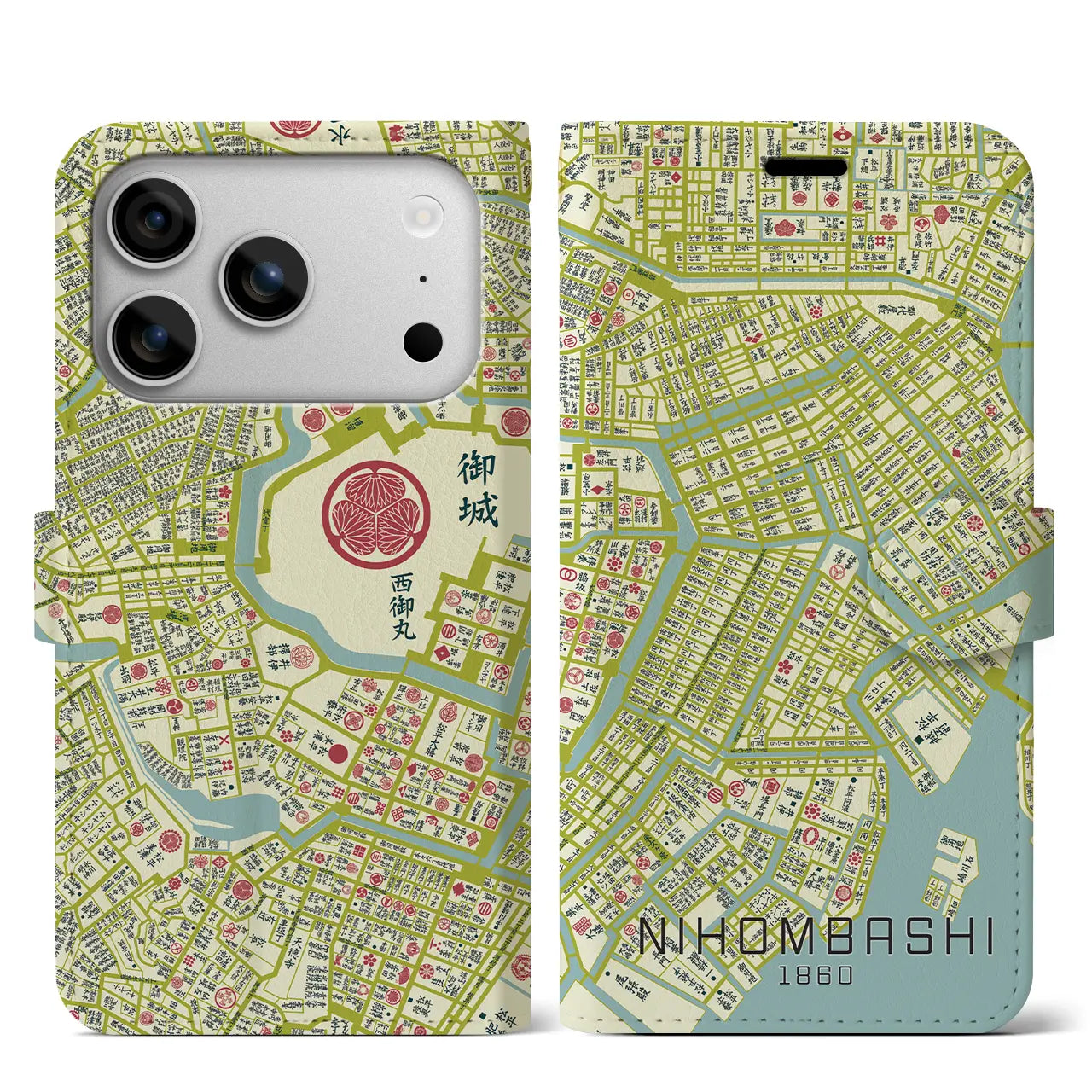 【日本橋(東京都)】万延江戸図iPhoneケース(手帳タイプ)