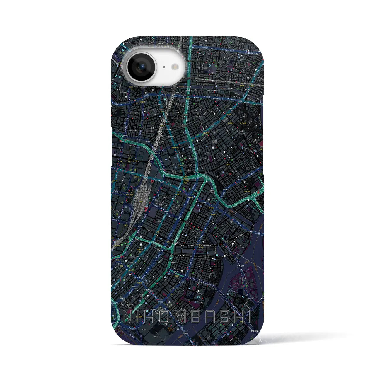 【日本橋(東京都)】地図柄iPhoneケース(バックカバータイプ)