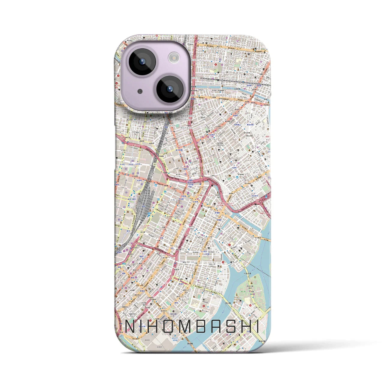 【日本橋(東京都)】地図柄iPhoneケース(バックカバータイプ)
