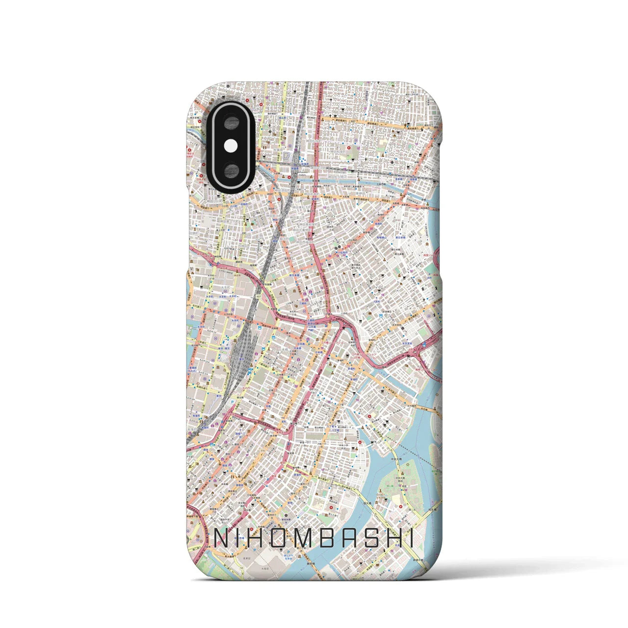 【日本橋(東京都)】地図柄iPhoneケース(バックカバータイプ)