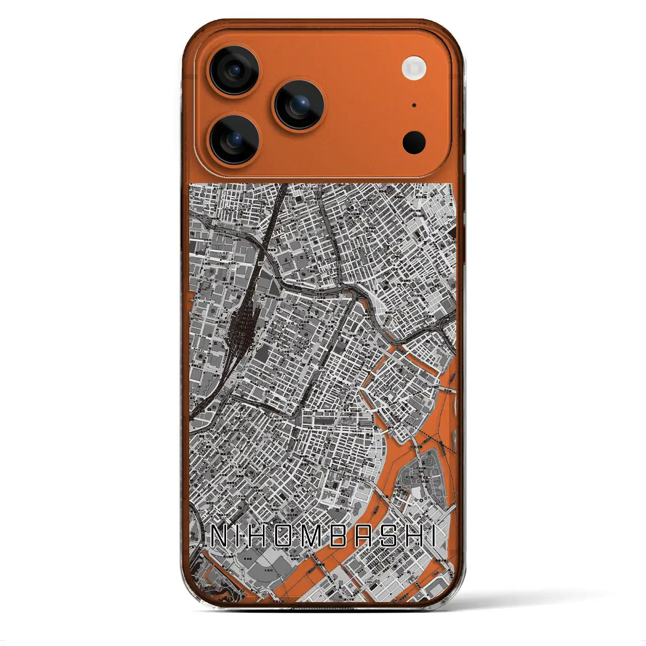 【日本橋(東京都)】地図柄iPhoneケース(クリアタイプ)モノトーン・iPhone 17 Pro Max 用