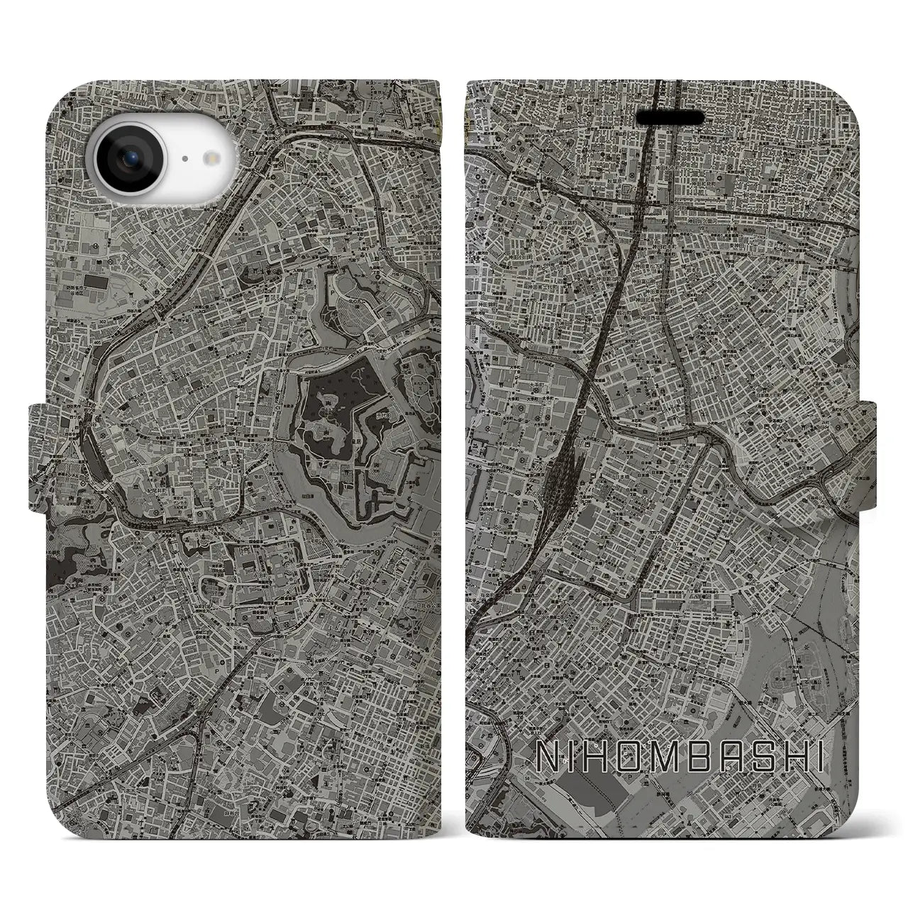 【日本橋(東京都)】地図柄iPhoneケース(手帳タイプ)