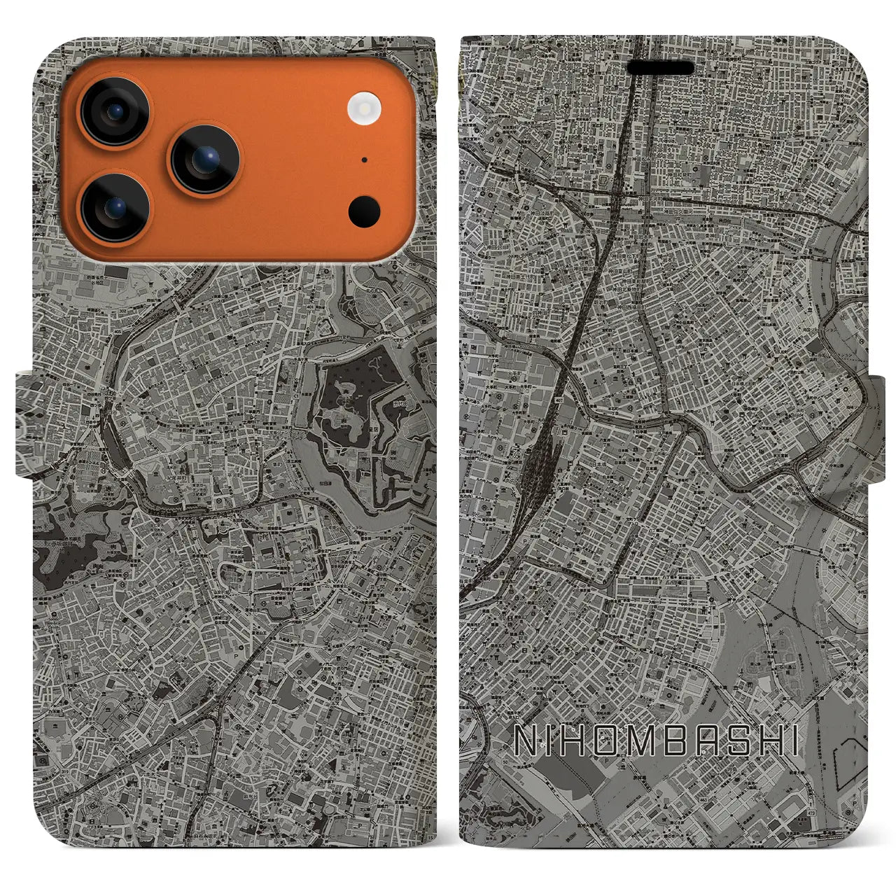 【日本橋(東京都)】地図柄iPhoneケース(手帳タイプ)