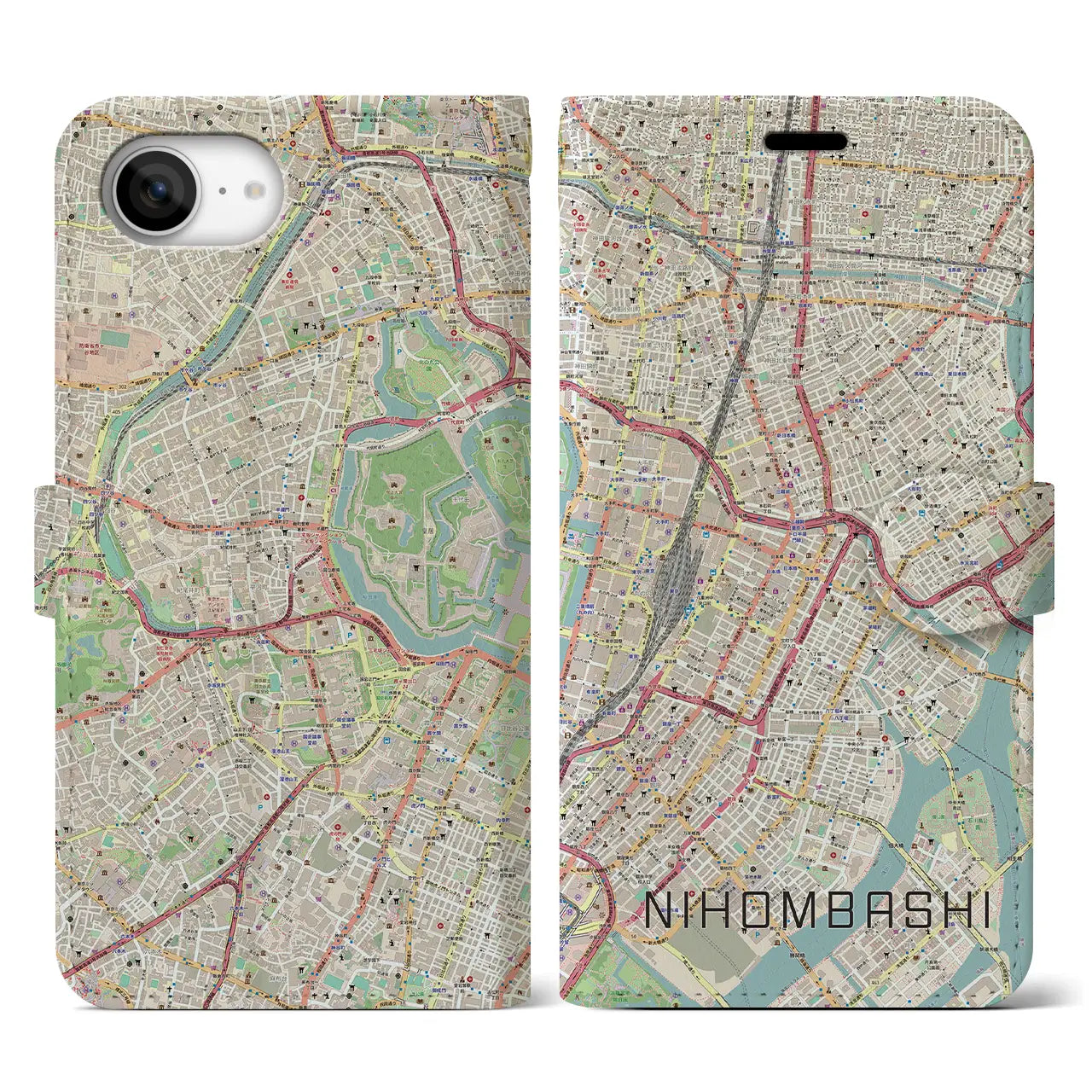 【日本橋(東京都)】地図柄iPhoneケース(手帳タイプ)