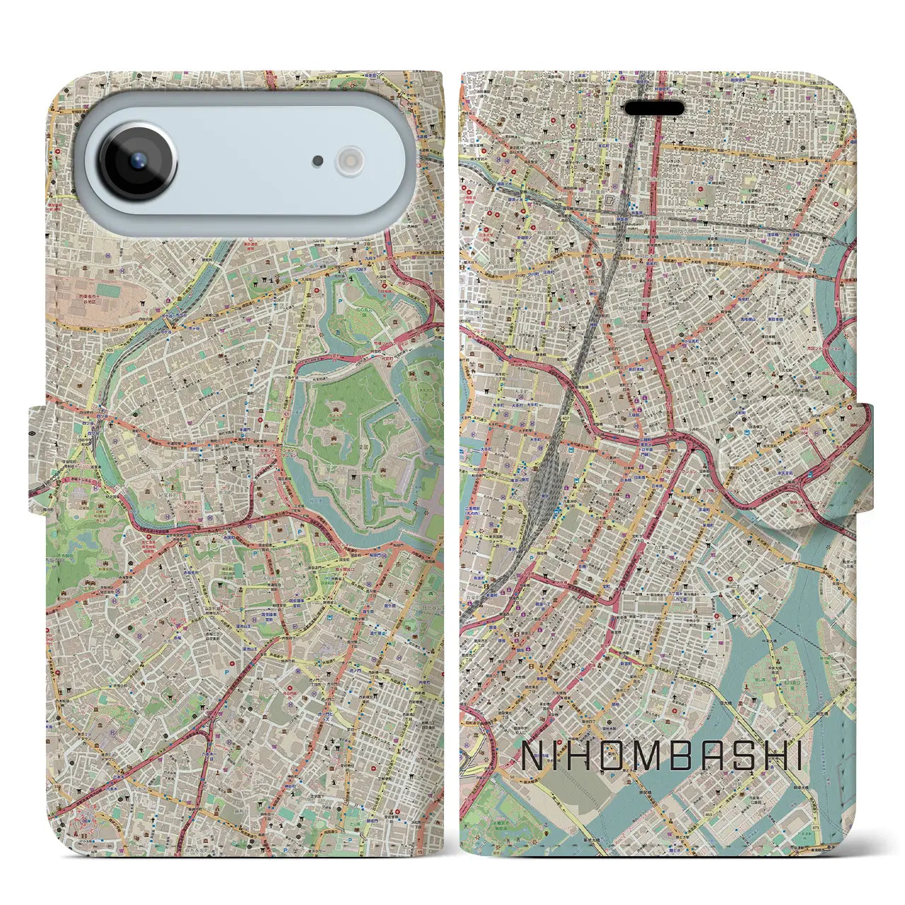 【日本橋(東京都)】地図柄iPhoneケース(手帳タイプ)