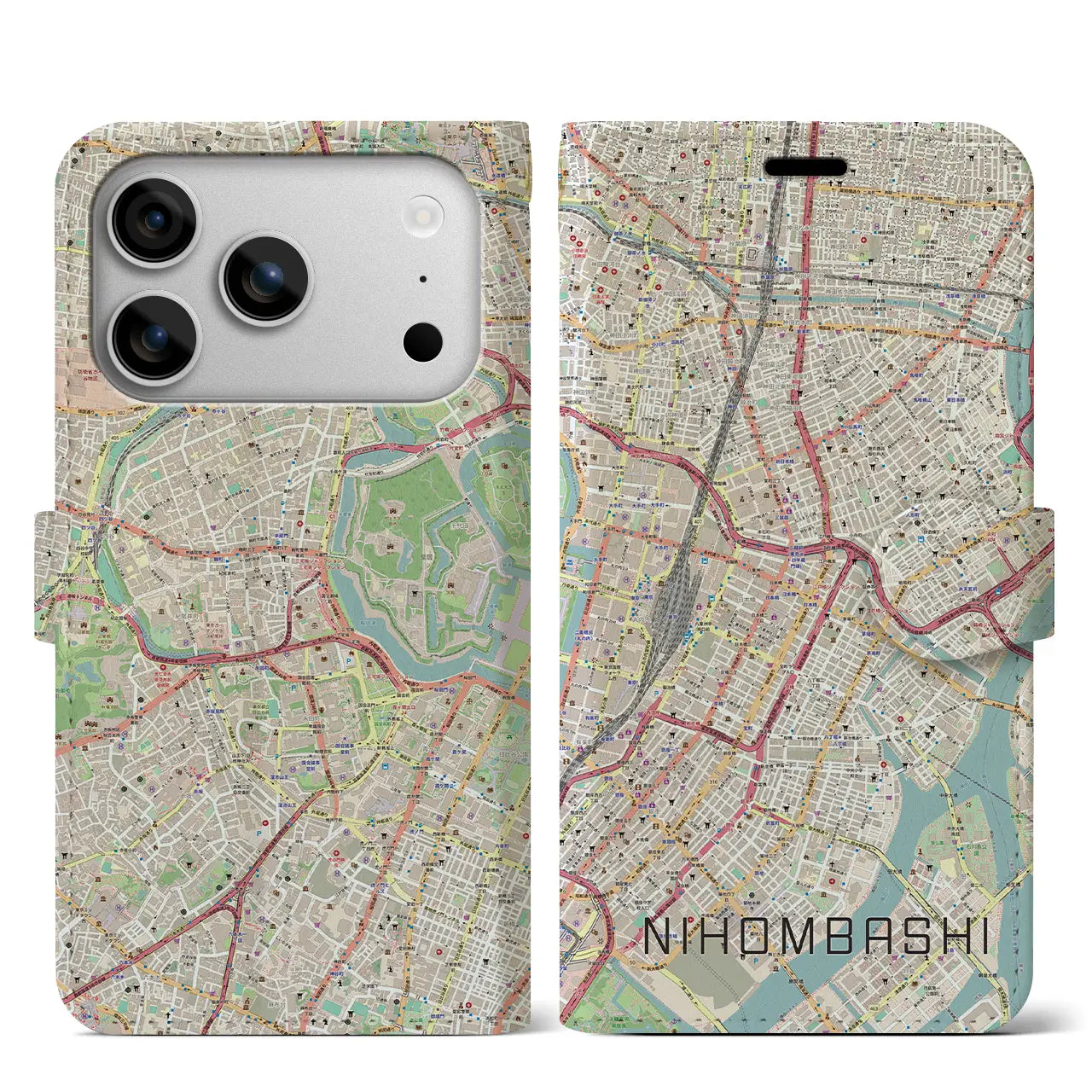 【日本橋(東京都)】地図柄iPhoneケース(手帳タイプ)