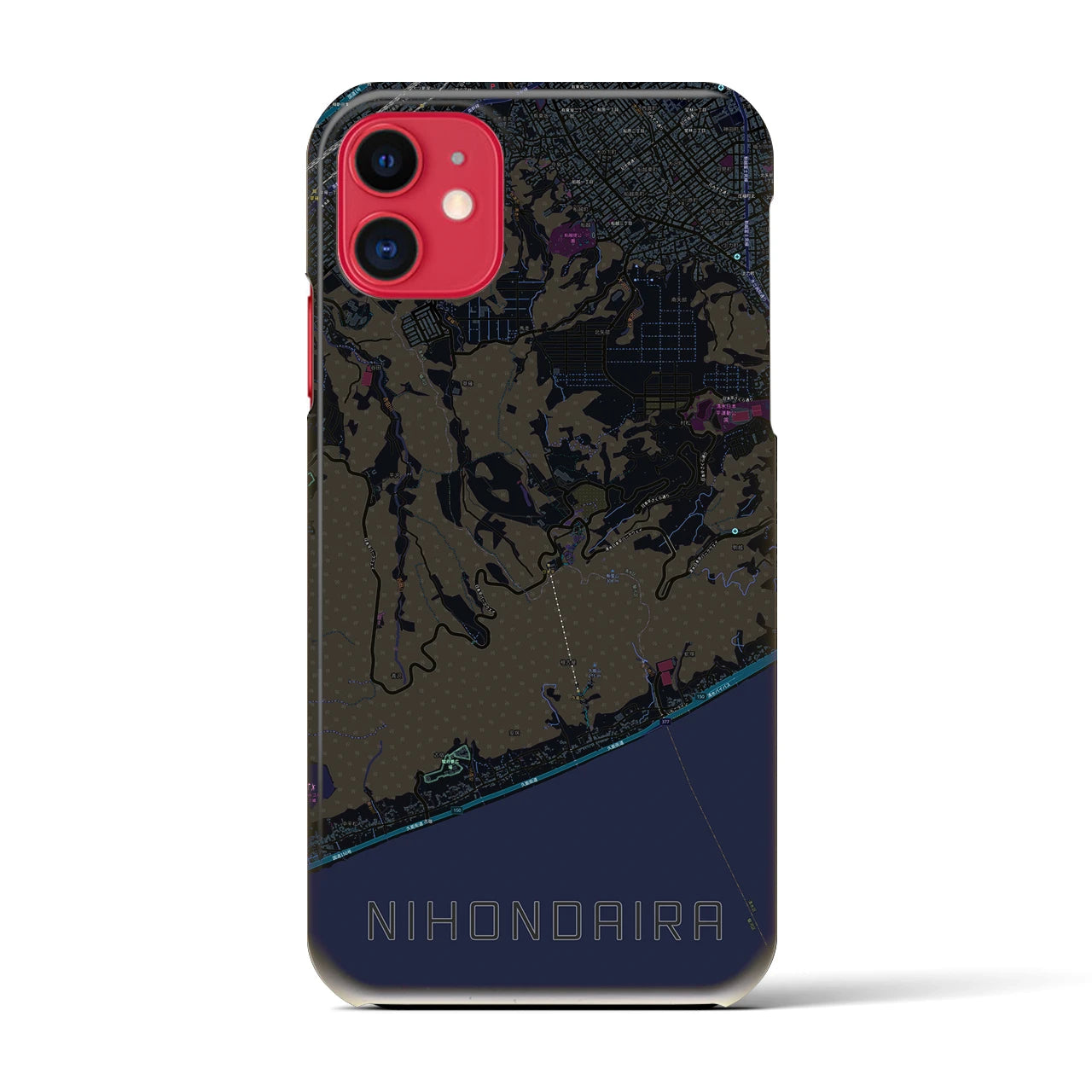 【日本平(静岡県)】地図柄iPhoneケース(バックカバータイプ)