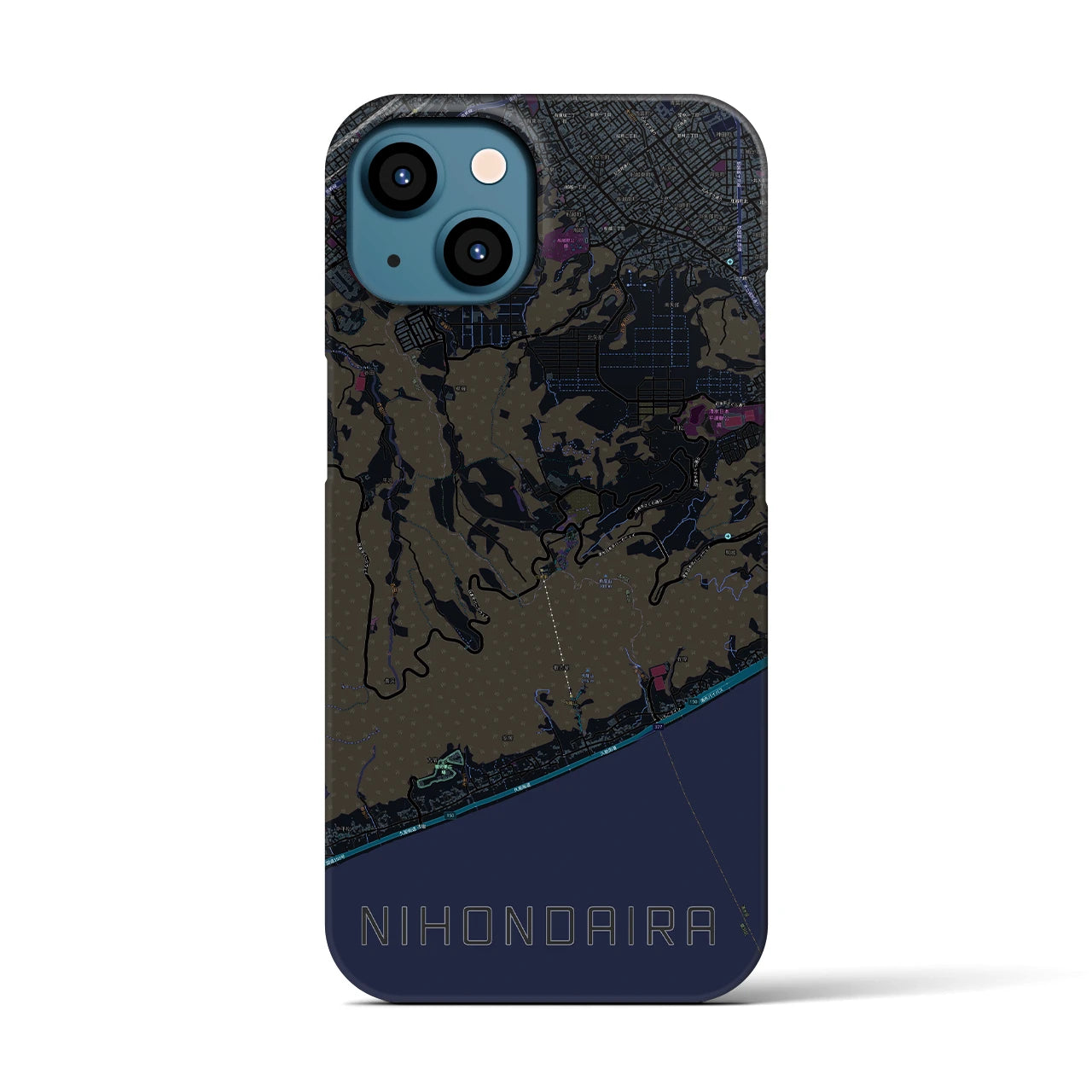 【日本平(静岡県)】地図柄iPhoneケース(バックカバータイプ)