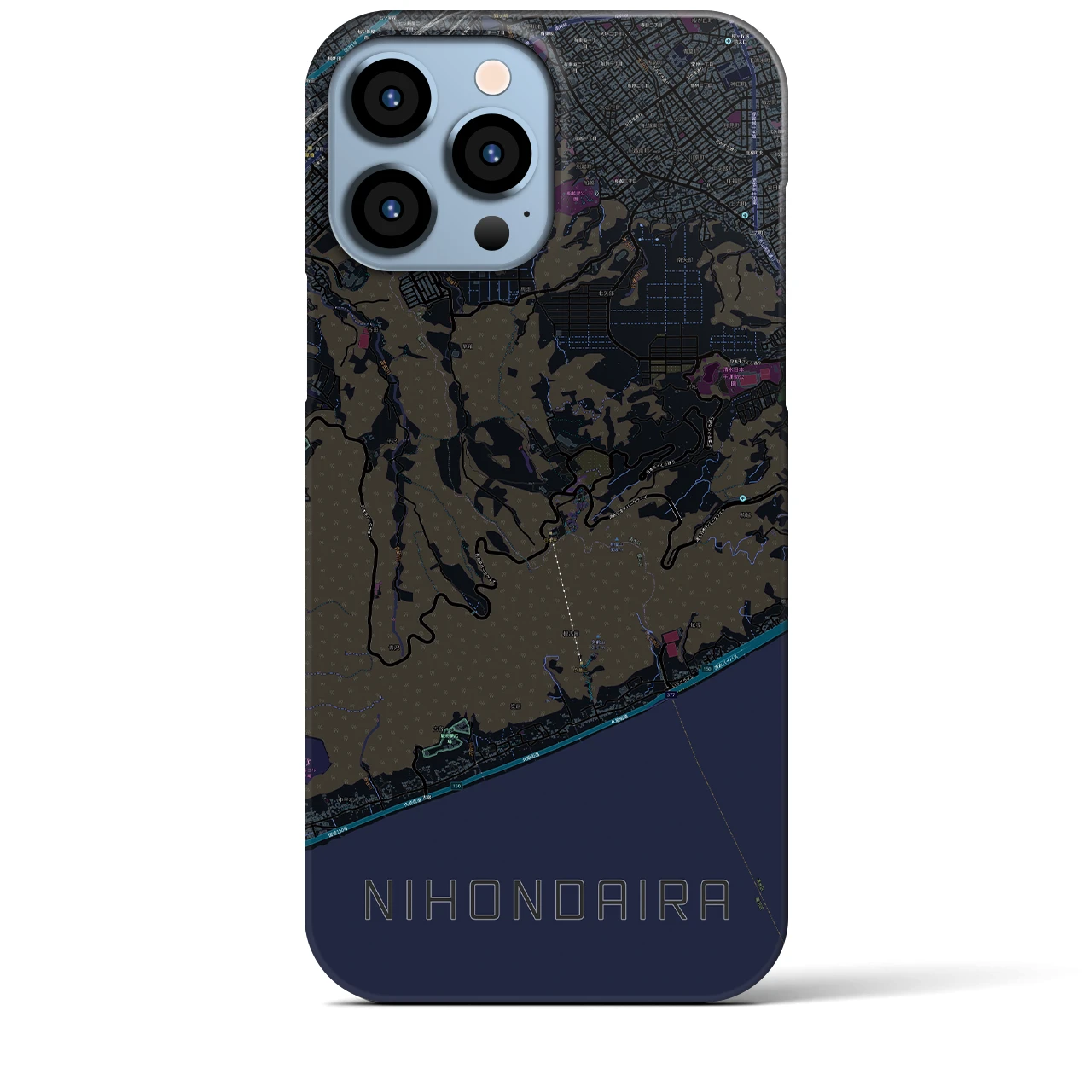 【日本平(静岡県)】地図柄iPhoneケース(バックカバータイプ)