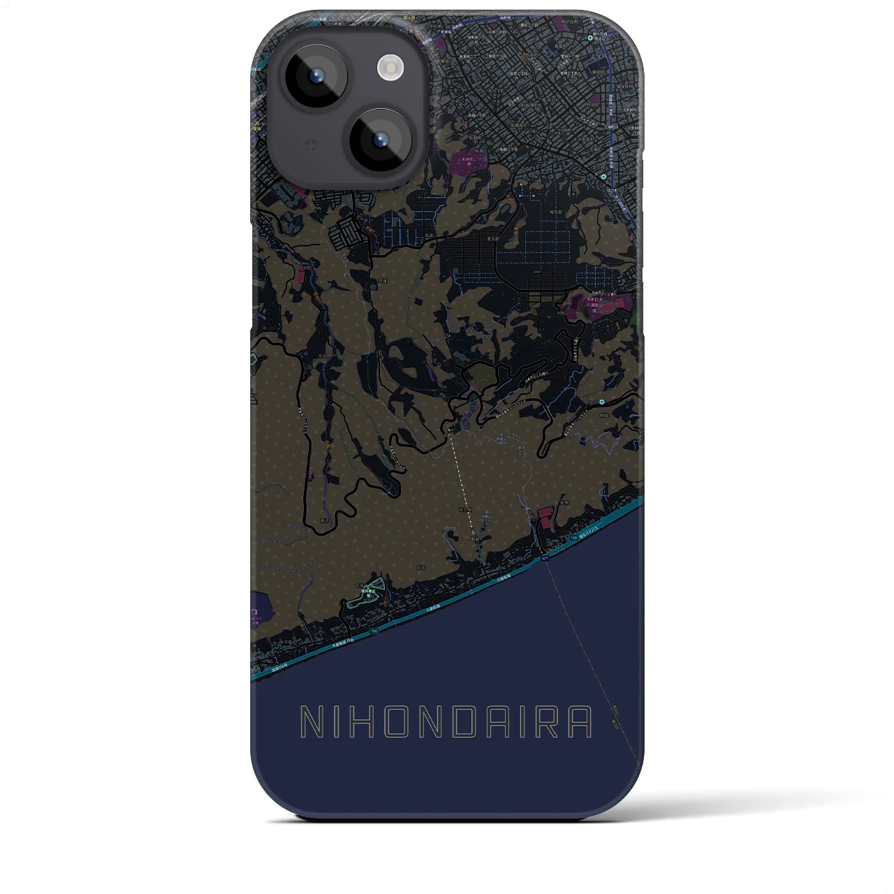 【日本平(静岡県)】地図柄iPhoneケース(バックカバータイプ)