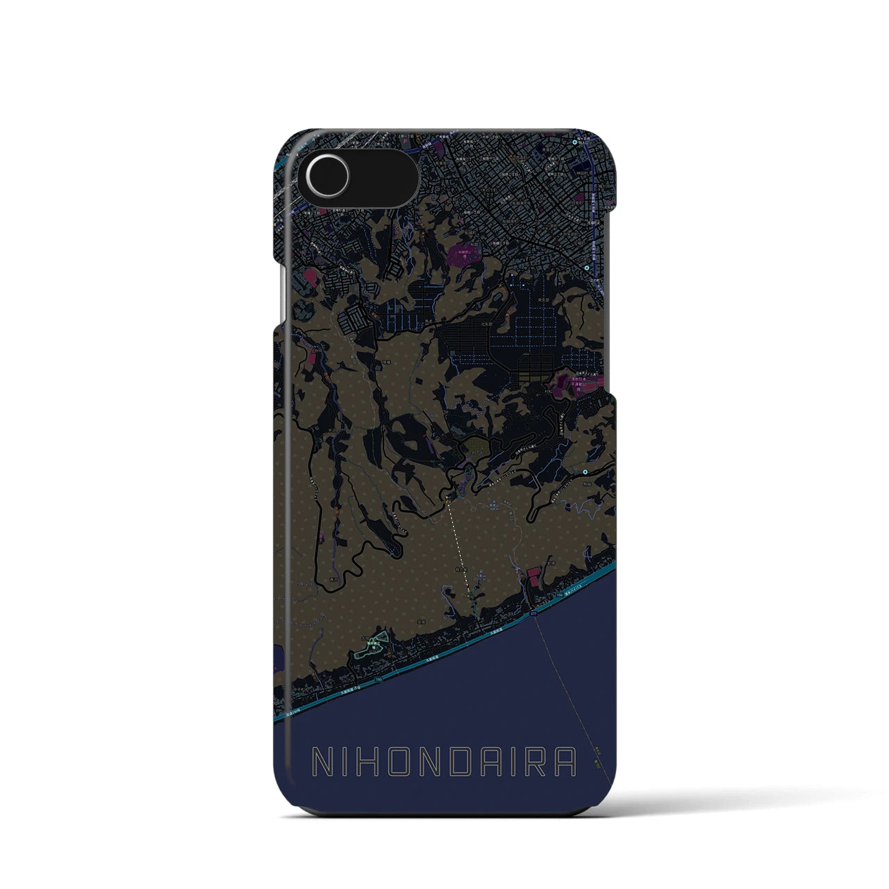 【日本平(静岡県)】地図柄iPhoneケース(バックカバータイプ)