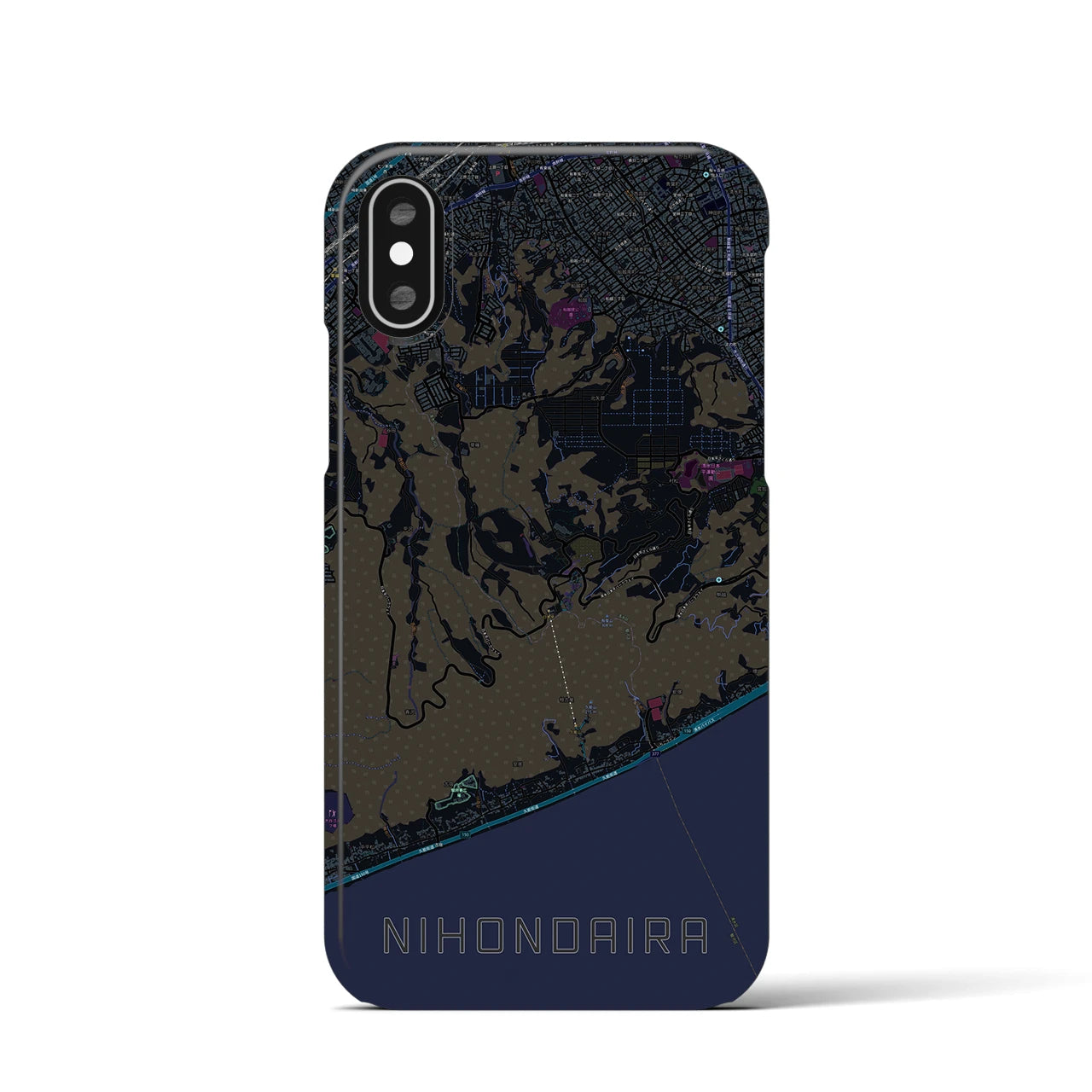 【日本平(静岡県)】地図柄iPhoneケース(バックカバータイプ)