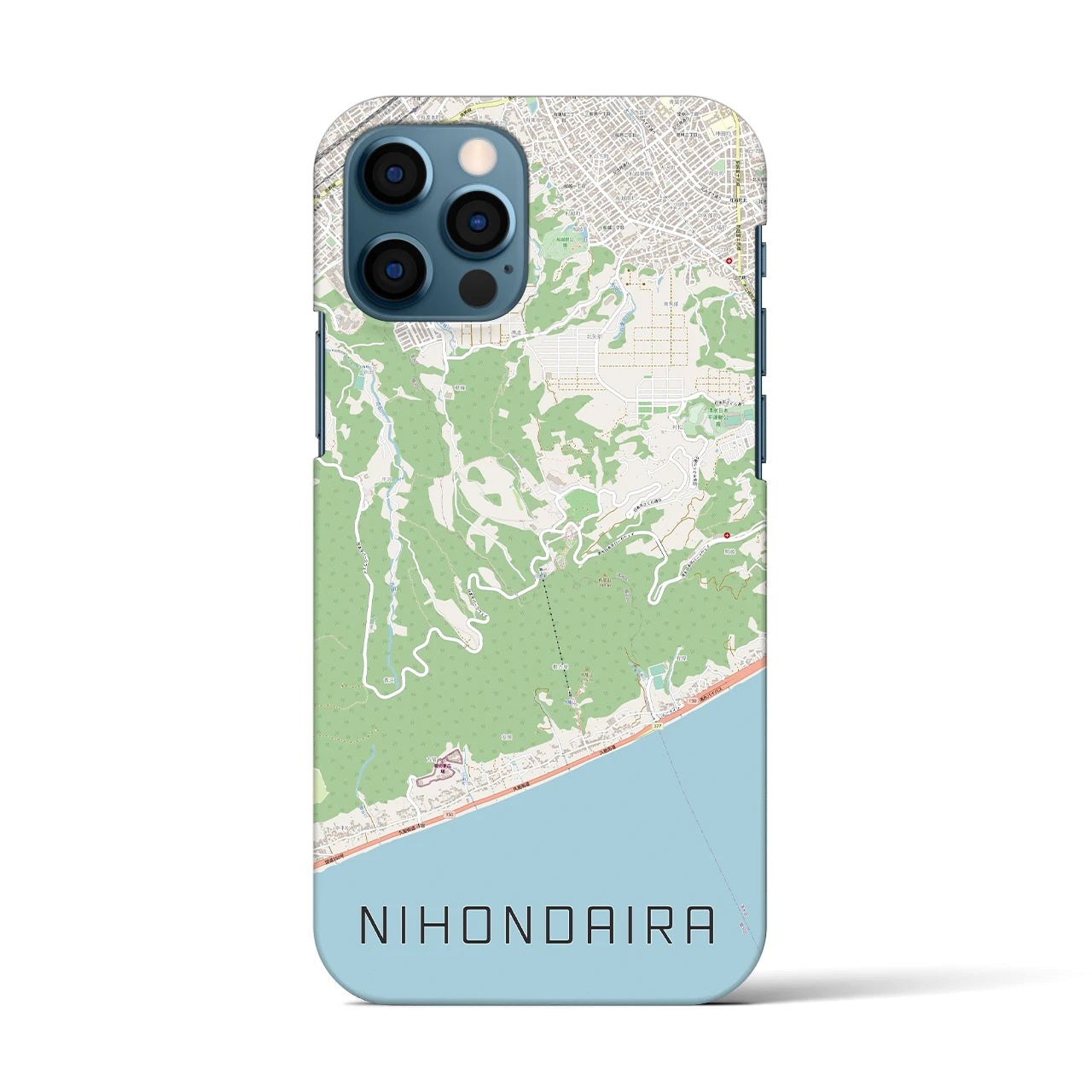 【日本平(静岡県)】地図柄iPhoneケース(バックカバータイプ)