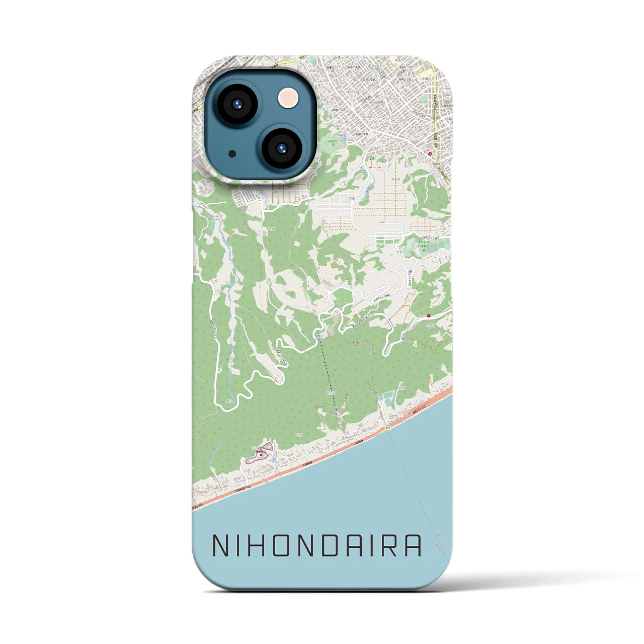 【日本平(静岡県)】地図柄iPhoneケース(バックカバータイプ)