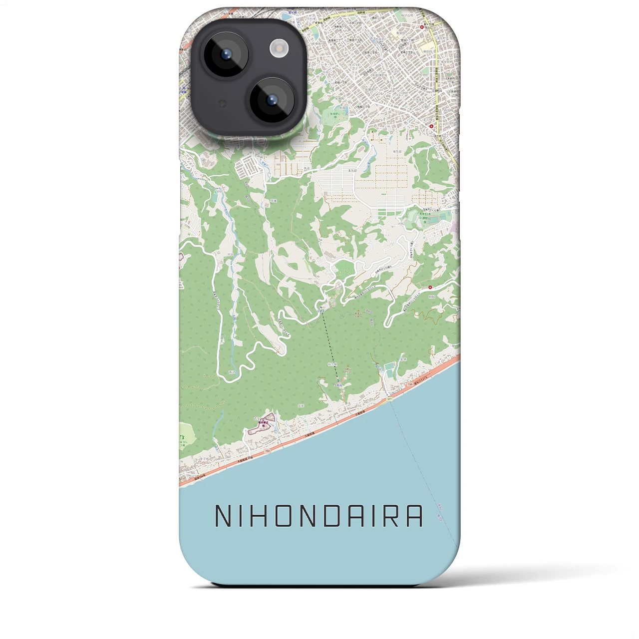 【日本平(静岡県)】地図柄iPhoneケース(バックカバータイプ)