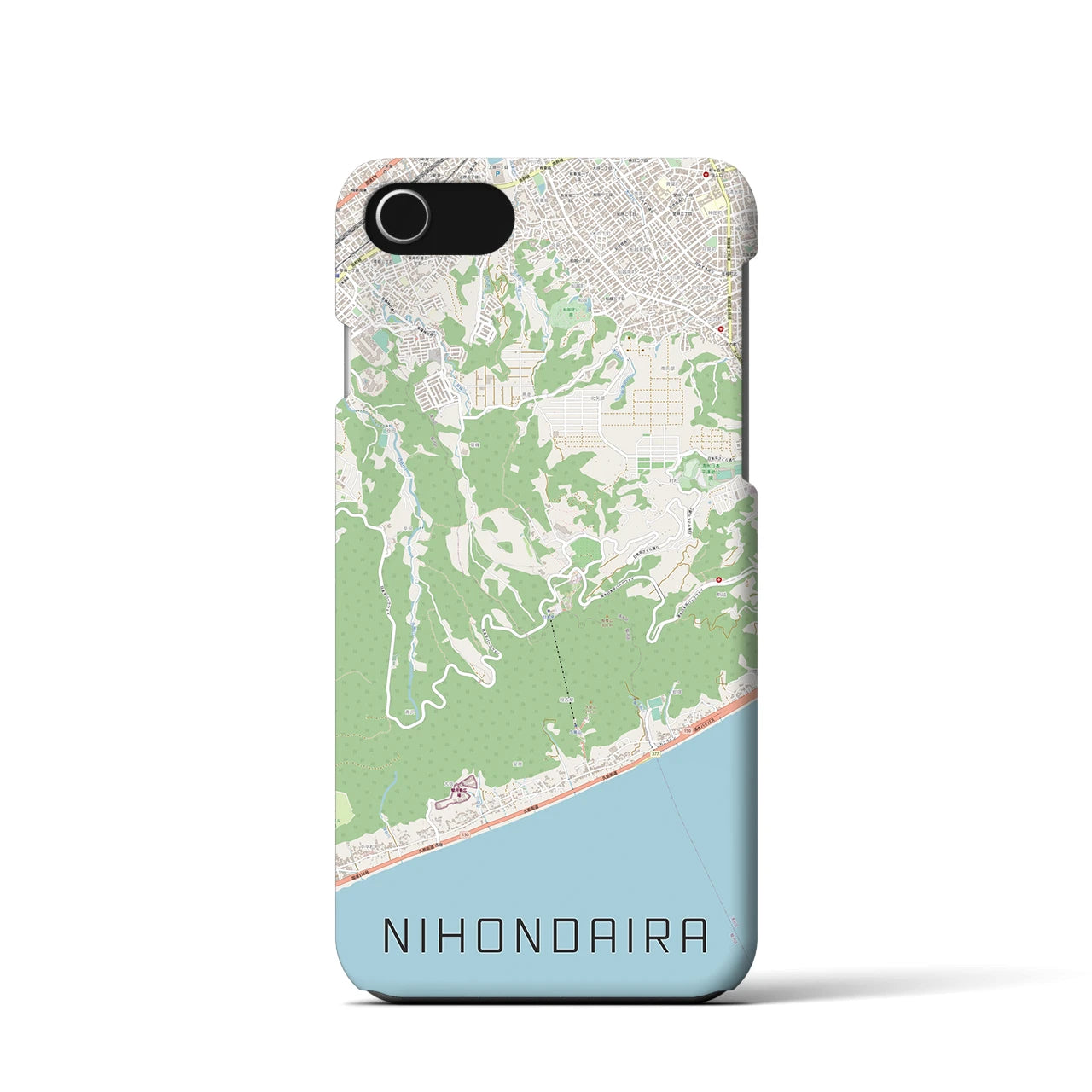 【日本平(静岡県)】地図柄iPhoneケース(バックカバータイプ)