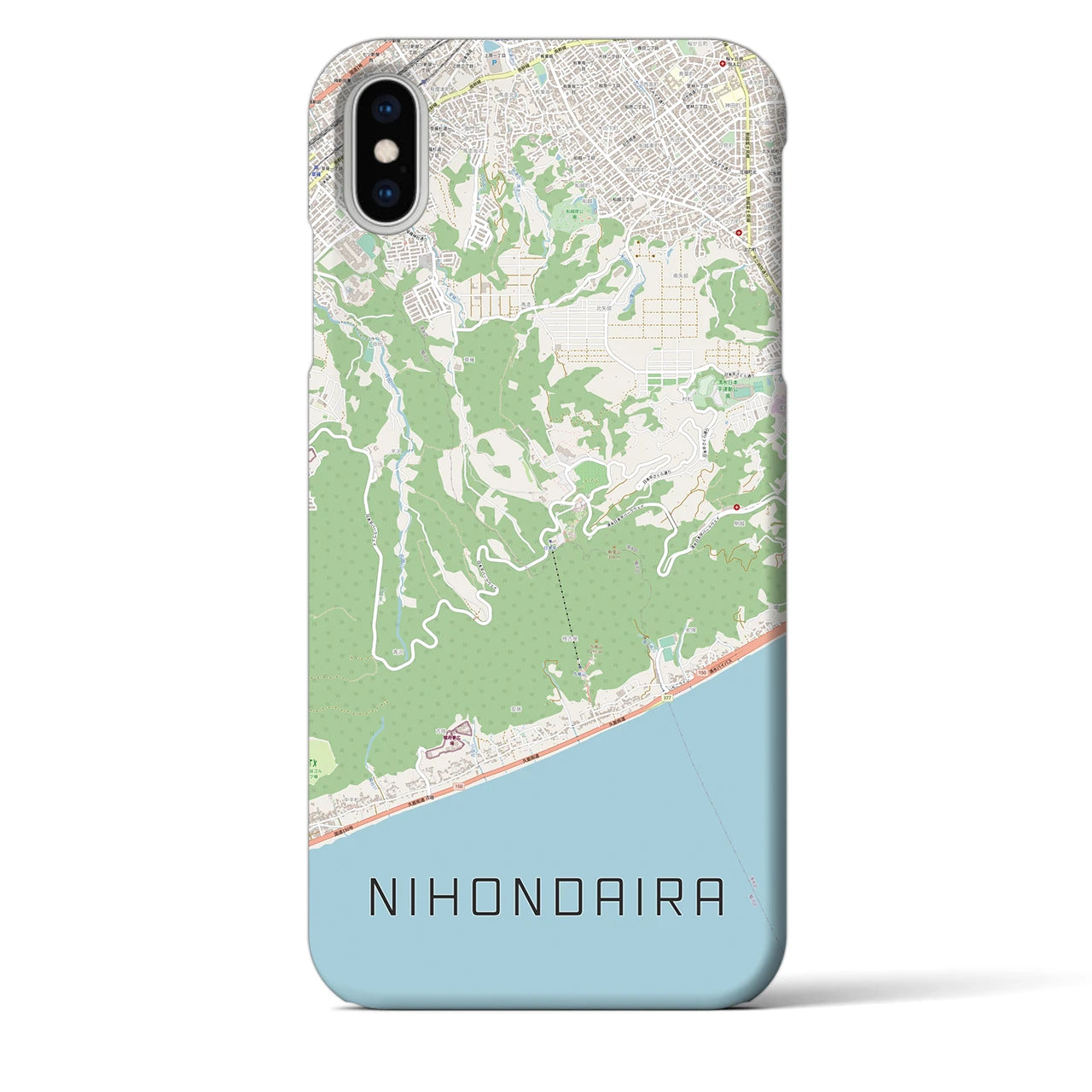 【日本平(静岡県)】地図柄iPhoneケース(バックカバータイプ)