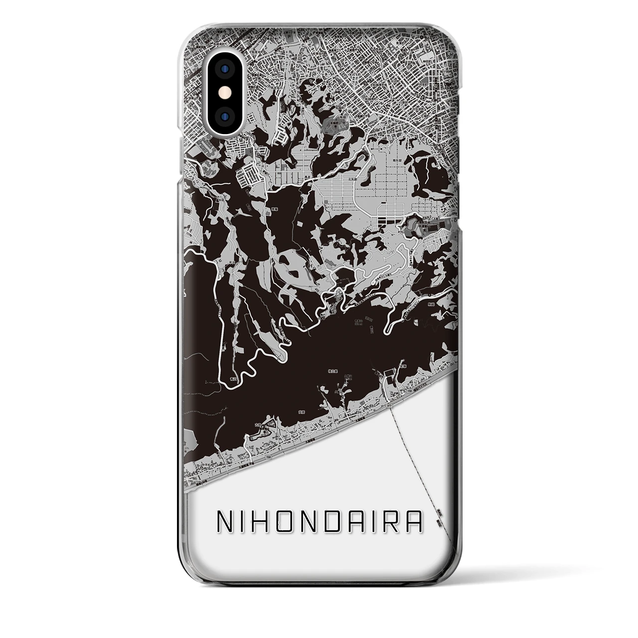 【日本平(静岡県)】地図柄iPhoneケース(クリアタイプ)