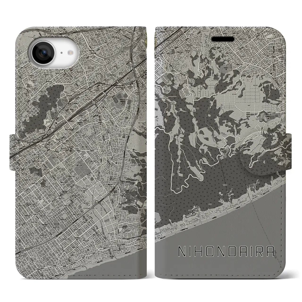 【日本平(静岡県)】地図柄iPhoneケース(手帳タイプ)