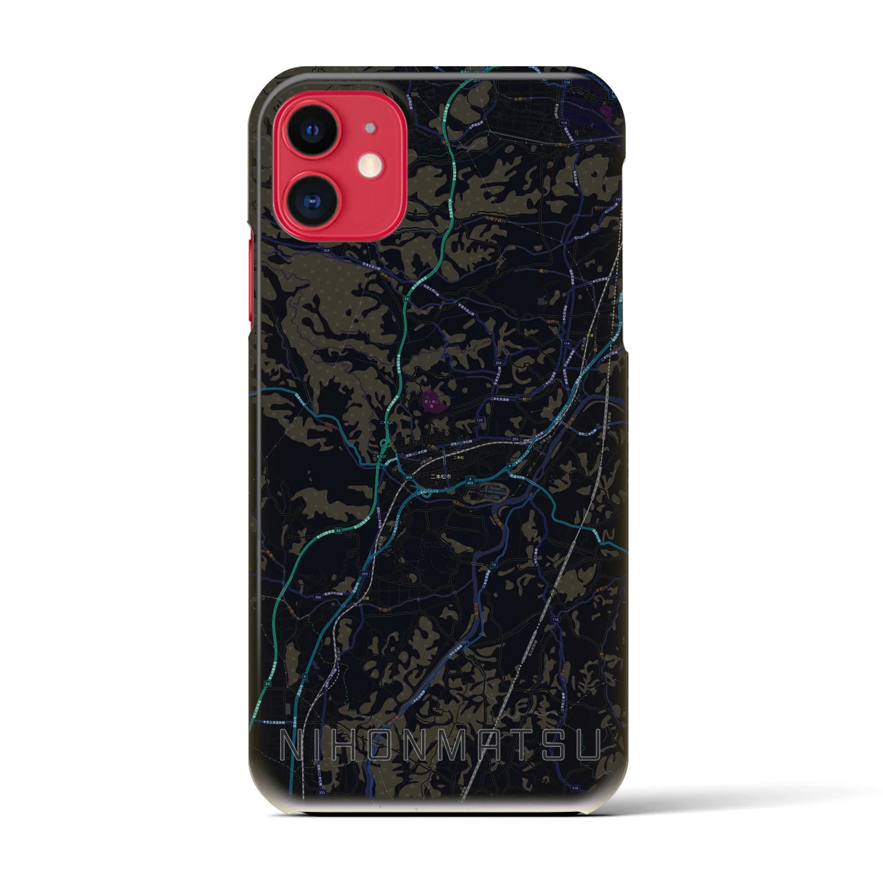 【二本松(福島県)】地図柄iPhoneケース(バックカバータイプ)