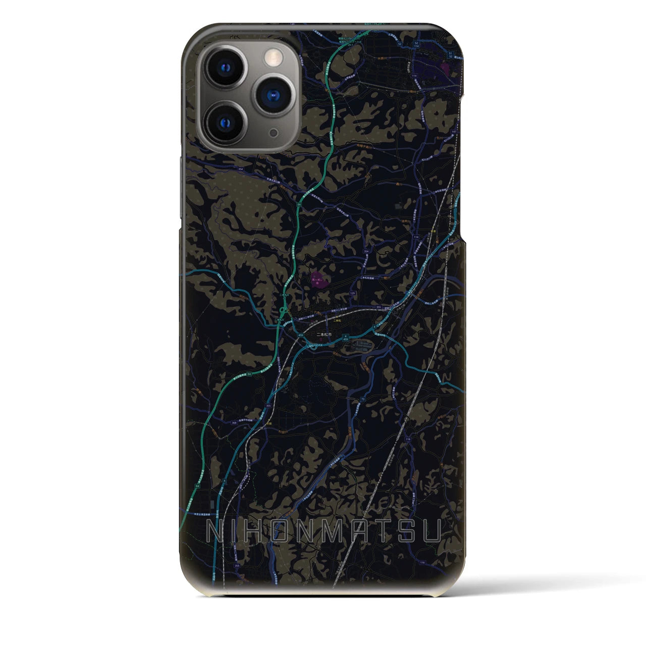 【二本松(福島県)】地図柄iPhoneケース(バックカバータイプ)