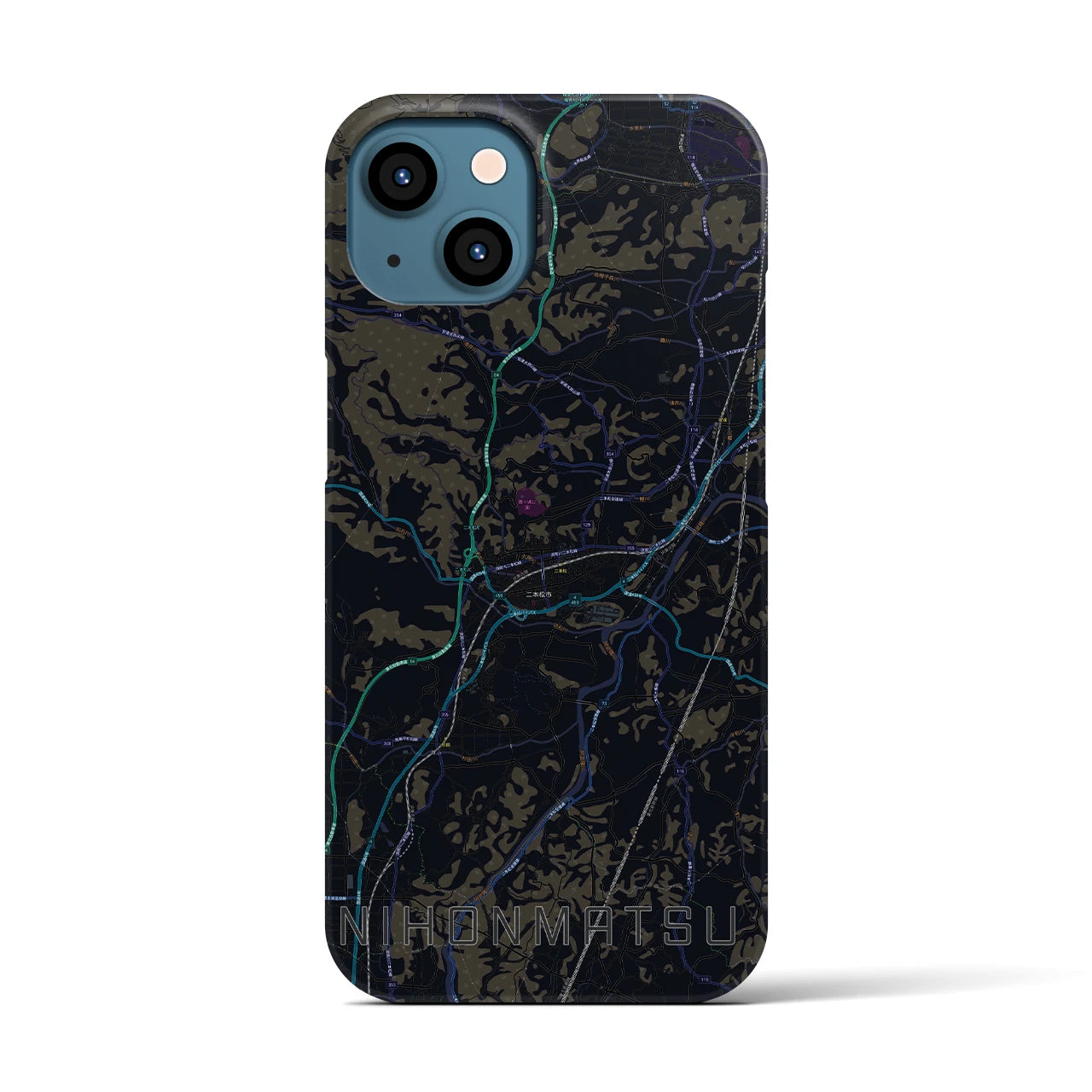 【二本松(福島県)】地図柄iPhoneケース(バックカバータイプ)