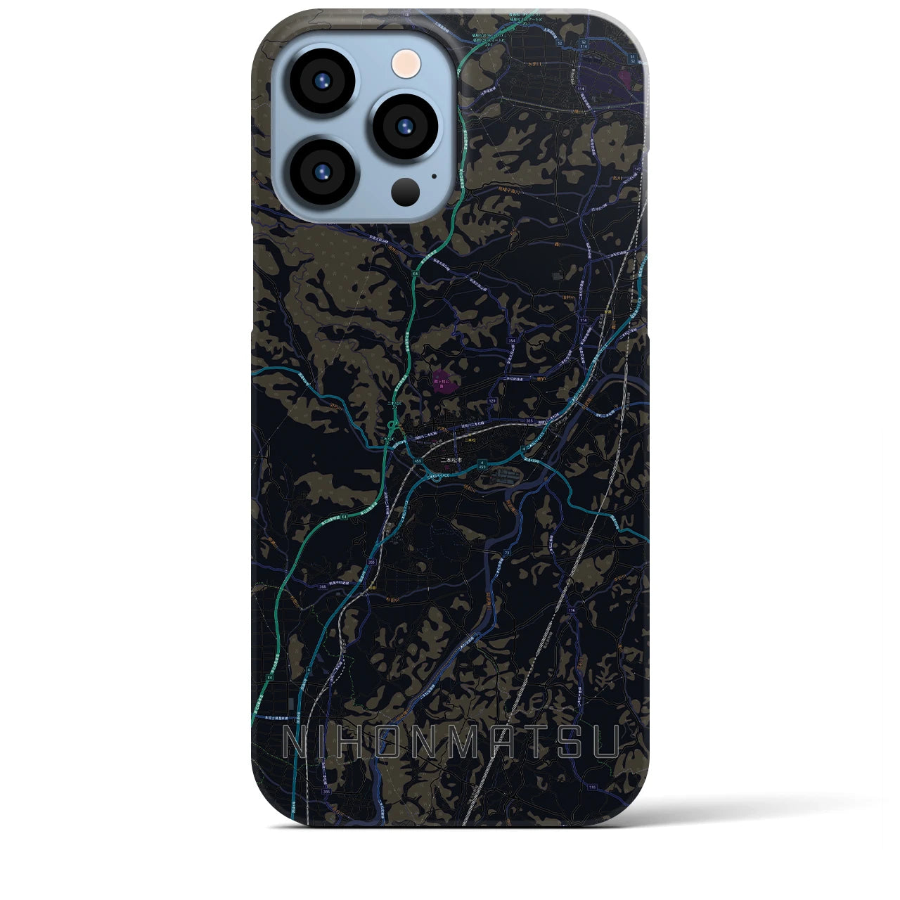 【二本松(福島県)】地図柄iPhoneケース(バックカバータイプ)