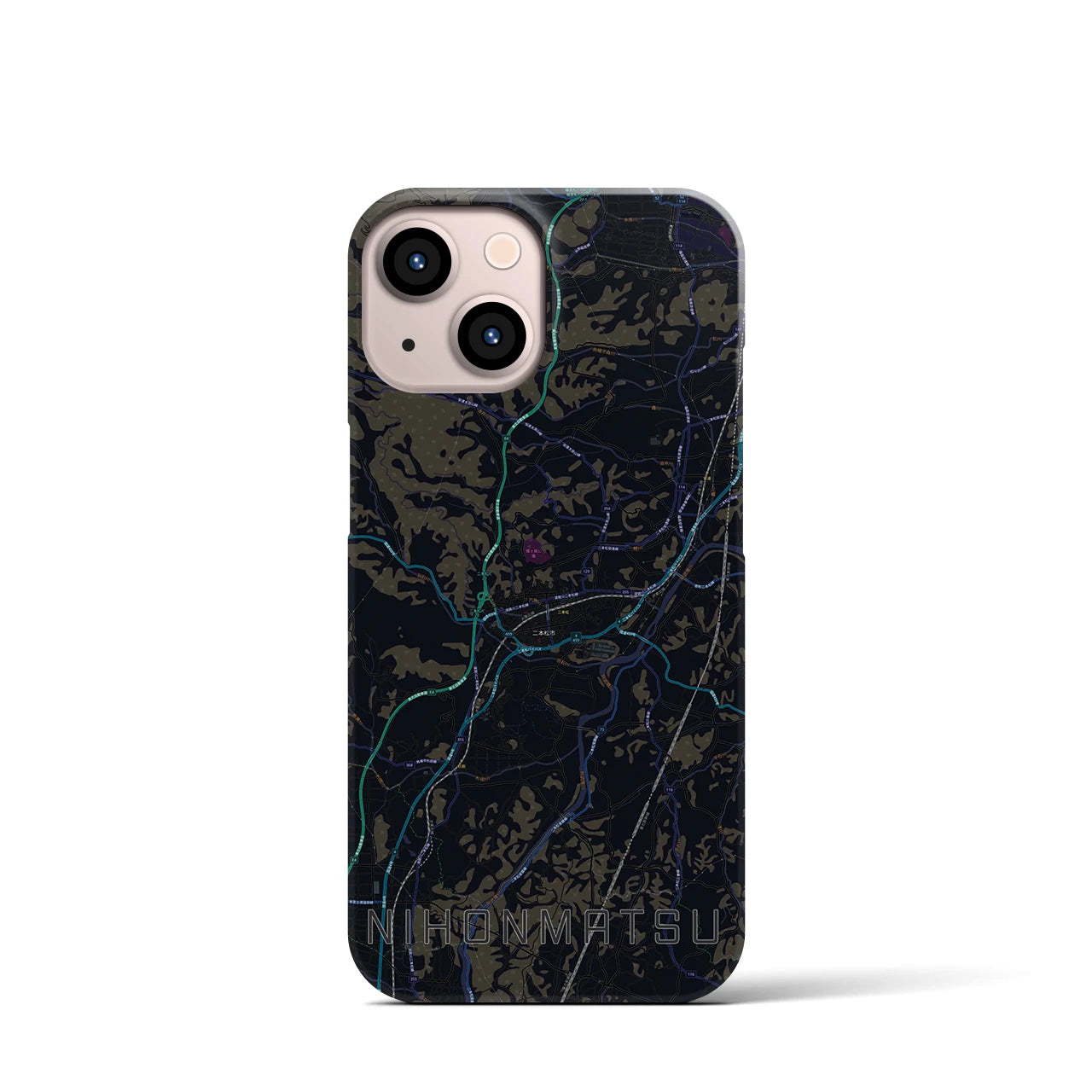 【二本松(福島県)】地図柄iPhoneケース(バックカバータイプ)